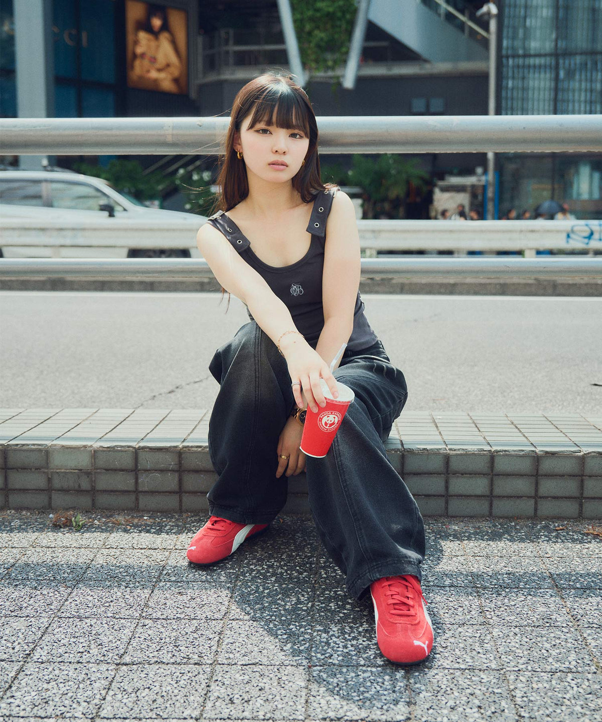 Curve seam wide denim pants-thumbmail-17