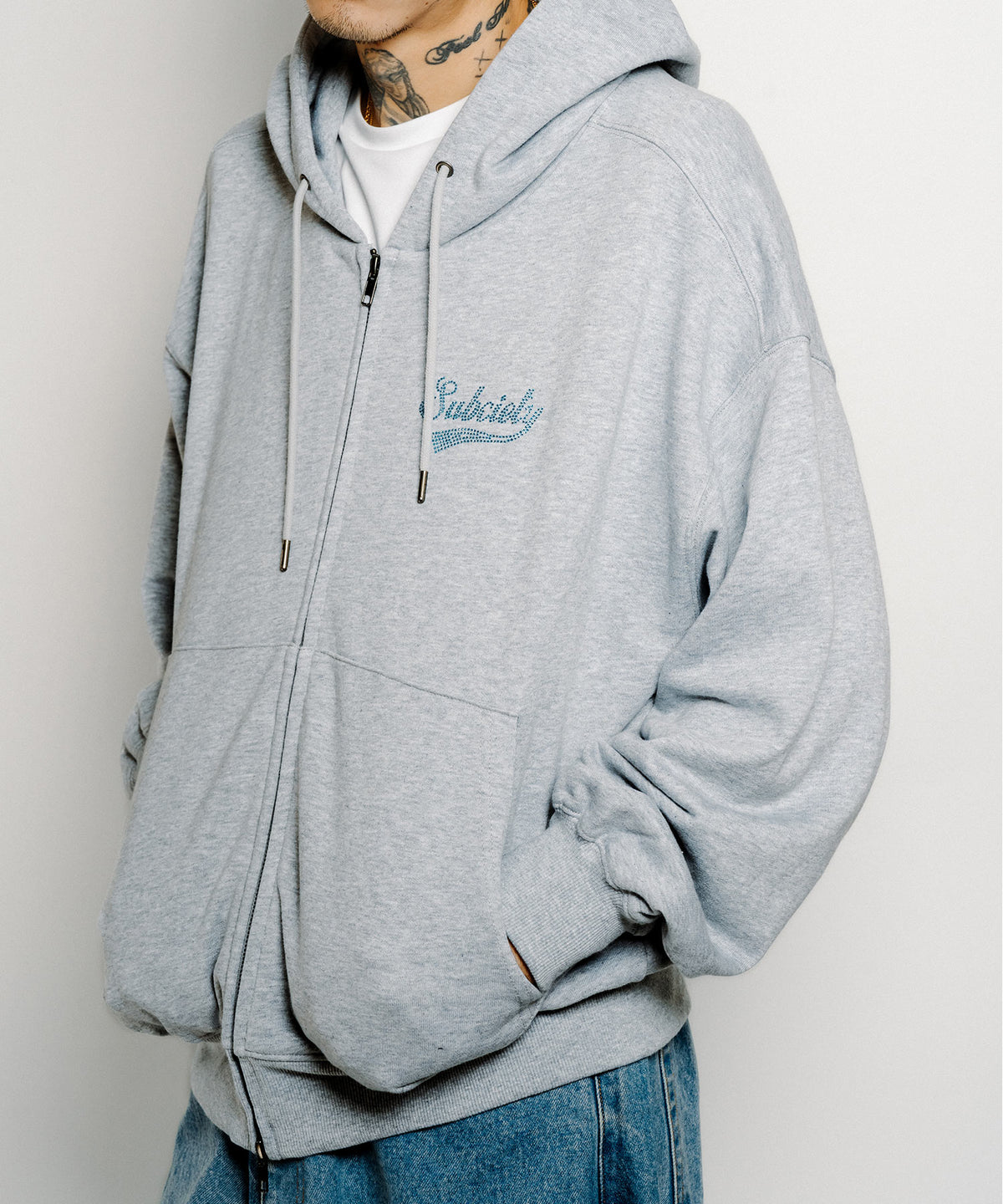 Rhinestone zip hoodie