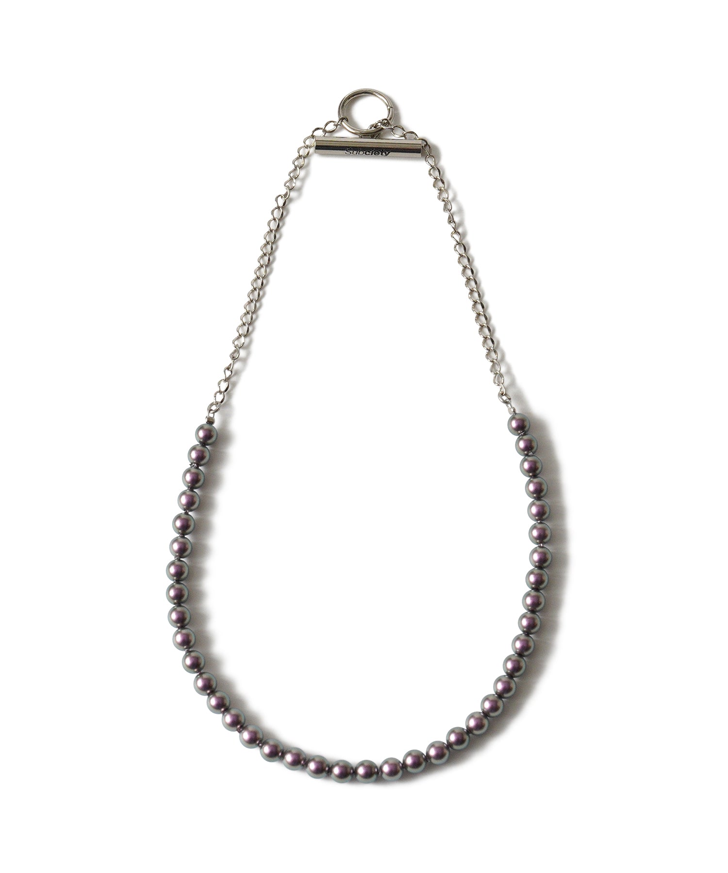 Pearl chain combi necklace