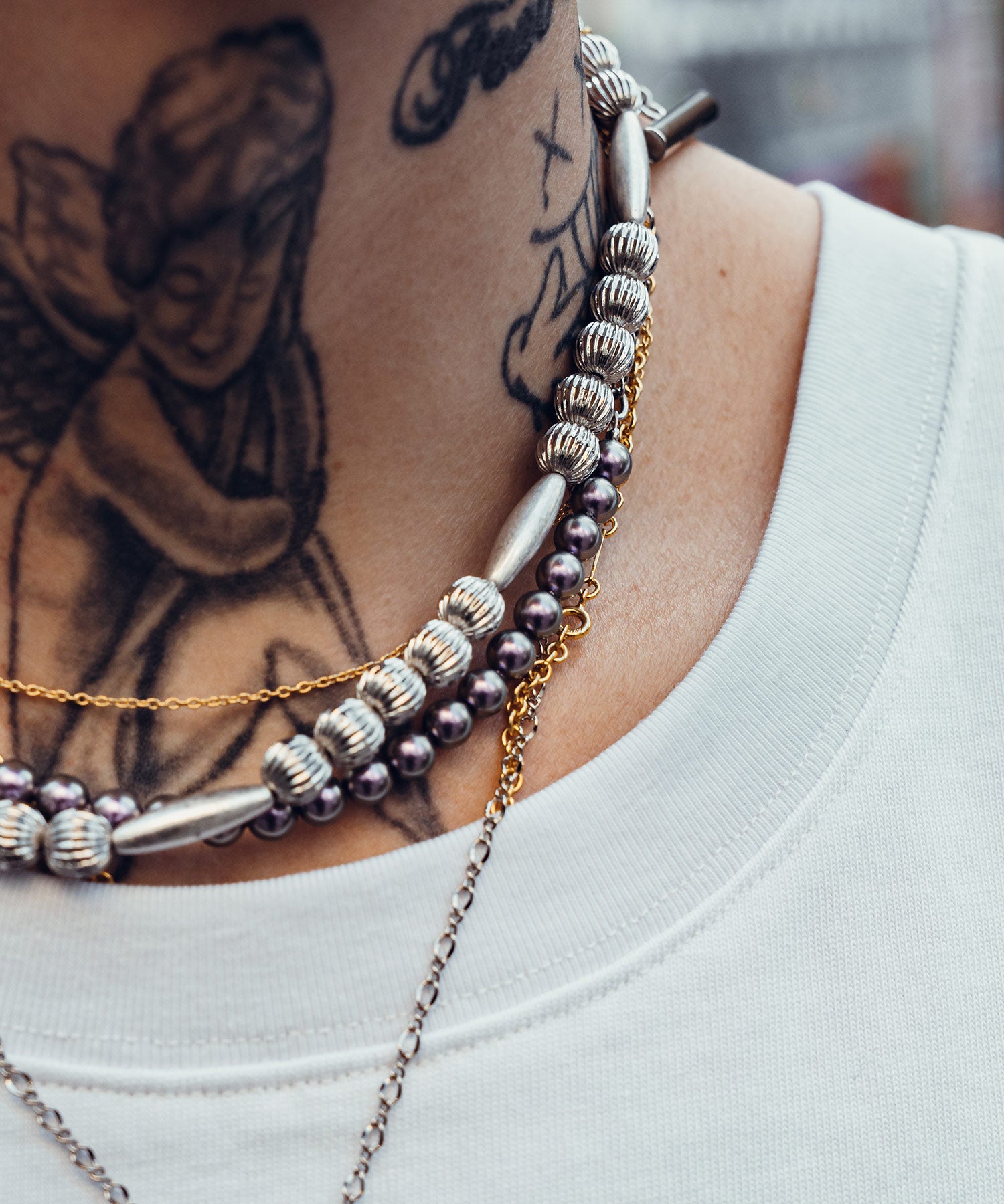 Pearl chain combi necklace-thumbmail-10