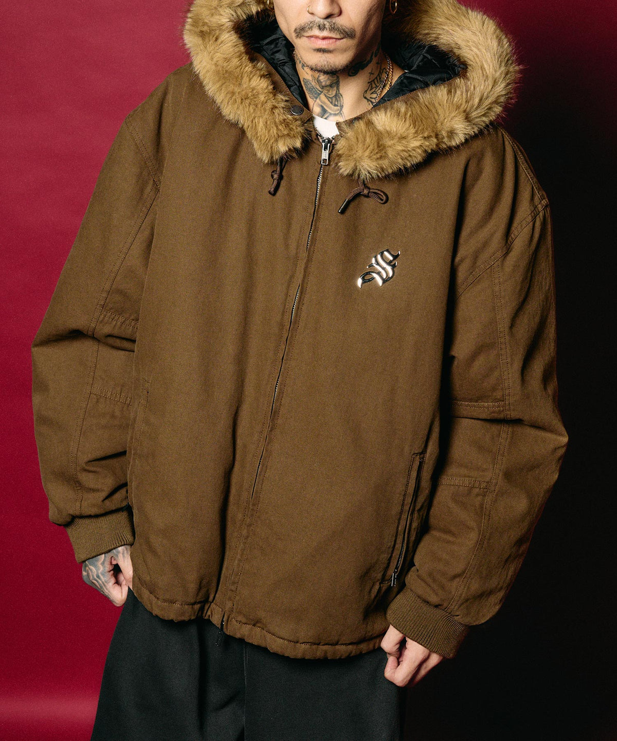 Metal logo padded jacket