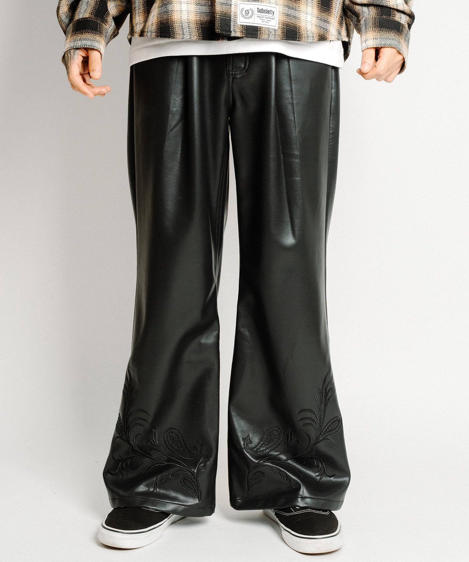 Faux leather pants
