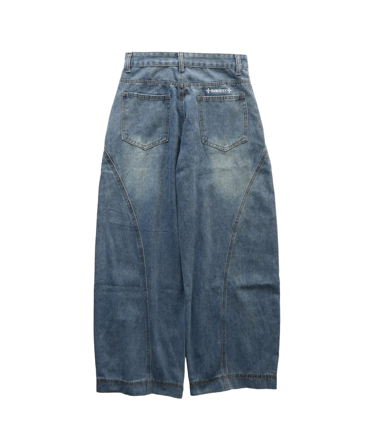 Curve seam wide denim pants-thumbmail-4