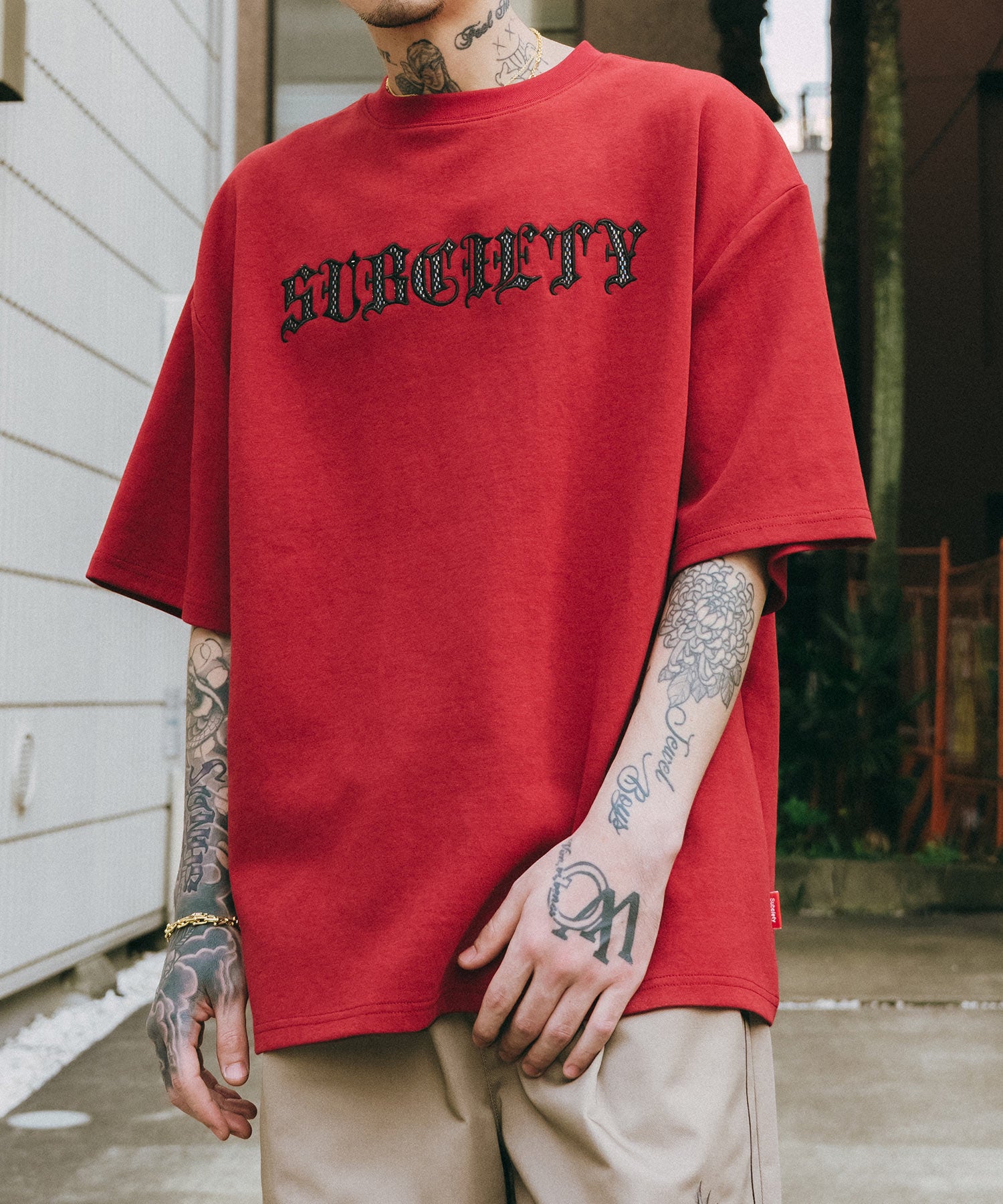 Mesh patched tee