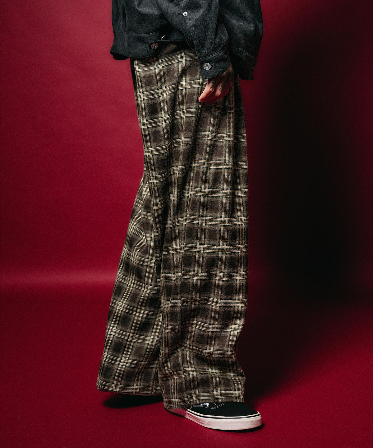 Wide straight check slacks-thumbmail-6