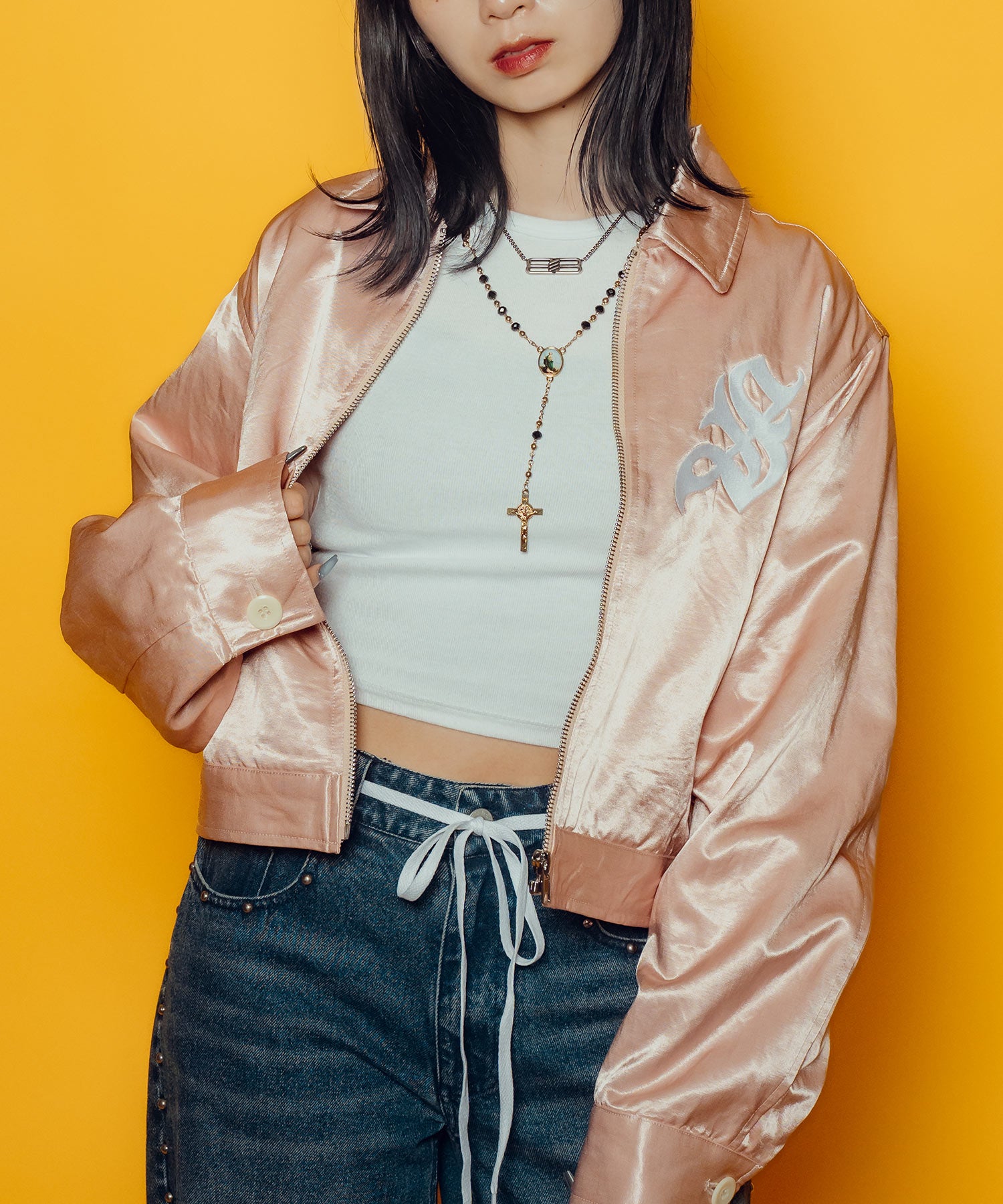 【WOMEN】Satin swing top