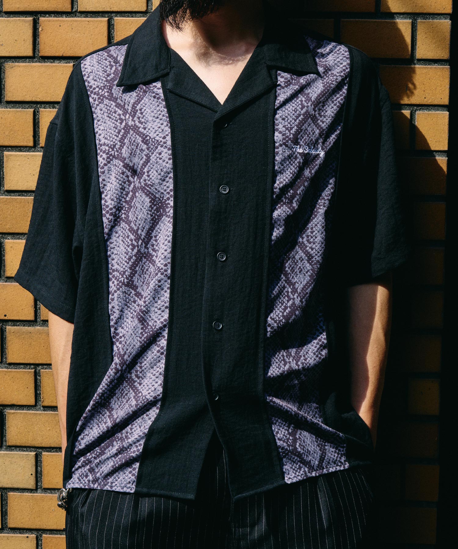 Patterned panel shirt