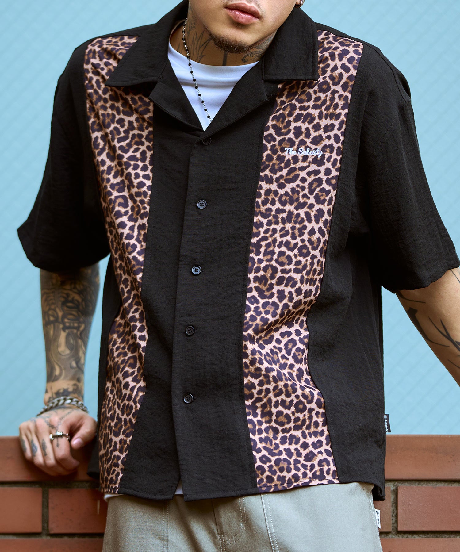 Patterned panel shirt