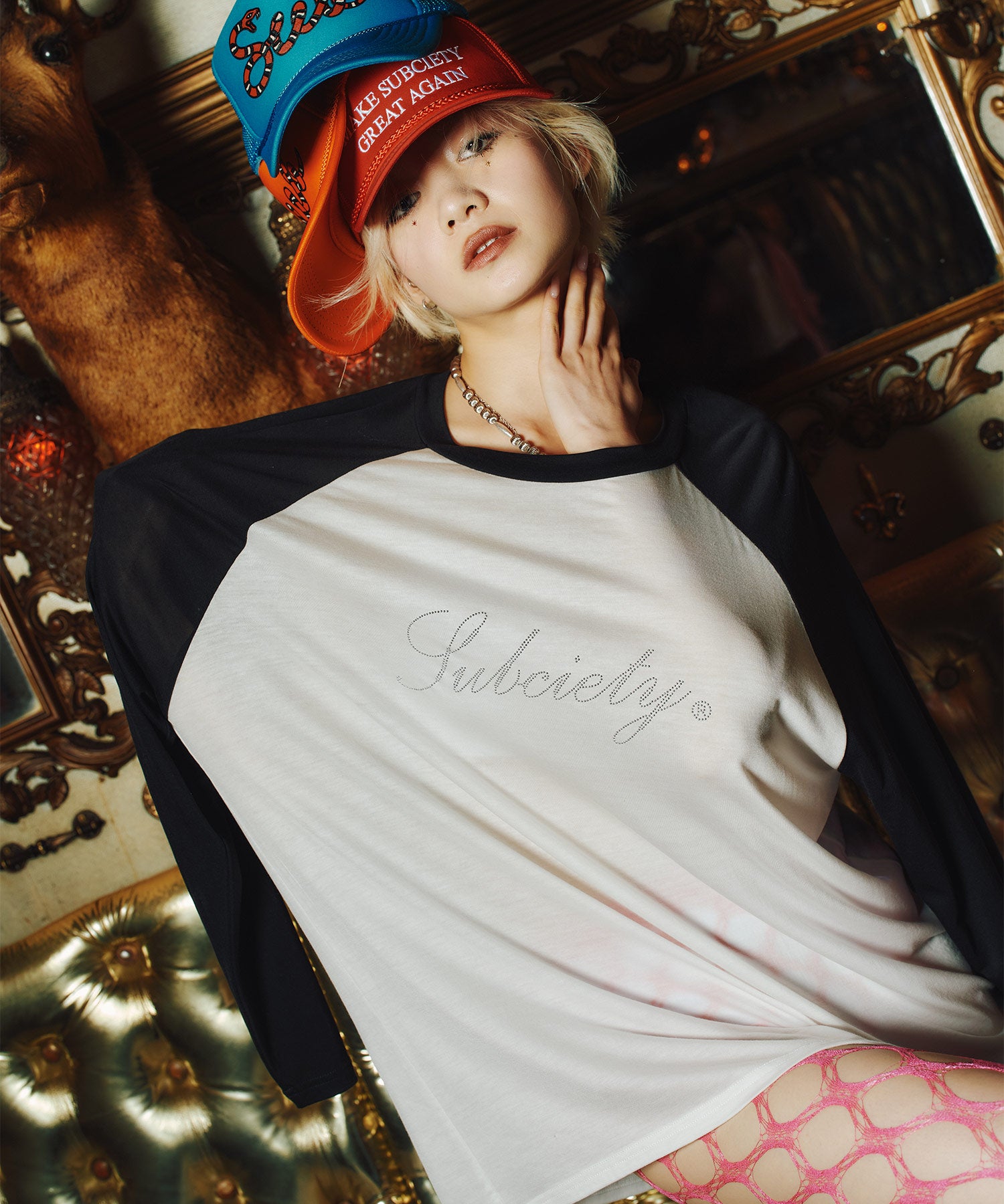 Sheer raglan tee【WOMEN】