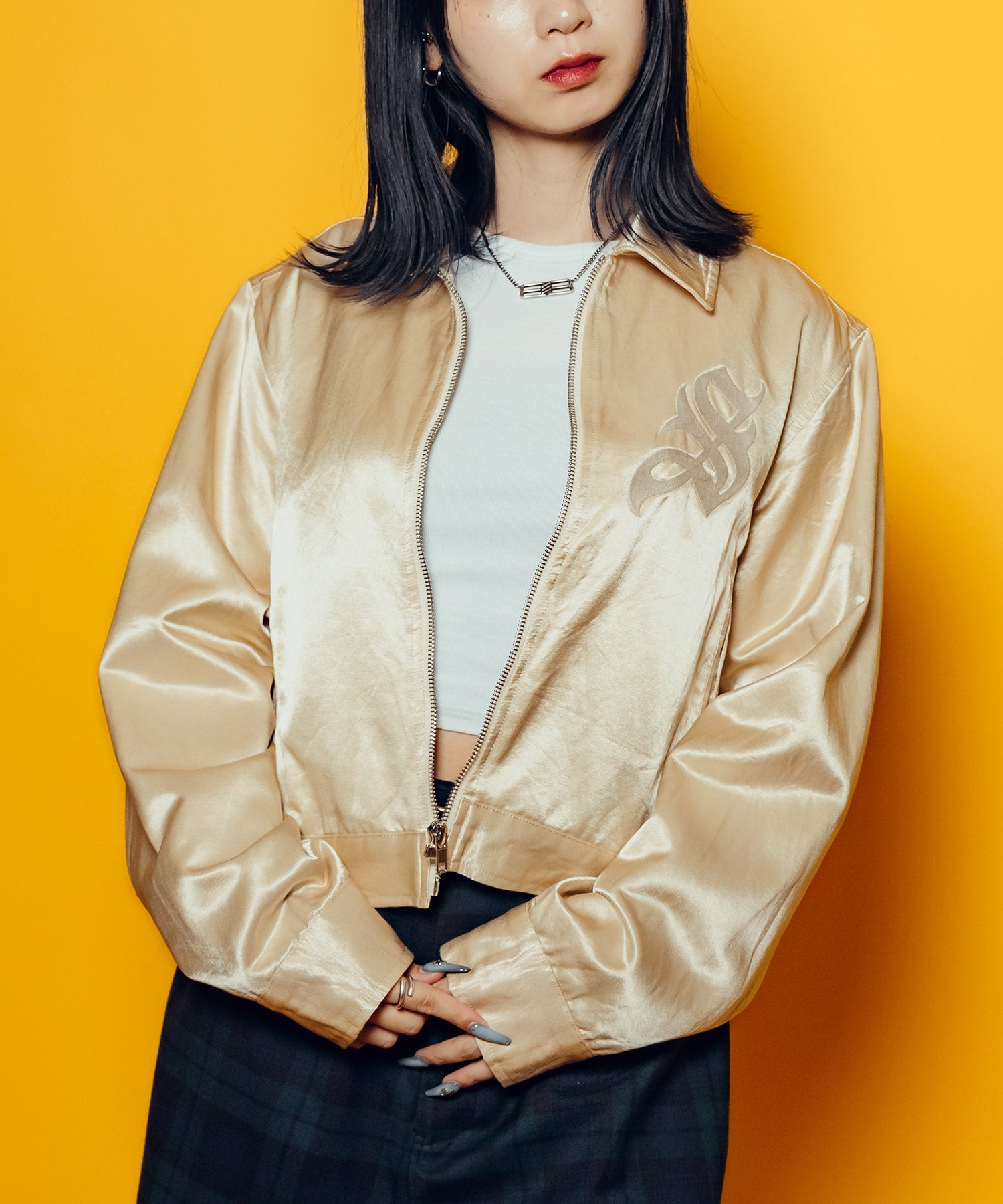 【WOMEN】Satin swing top