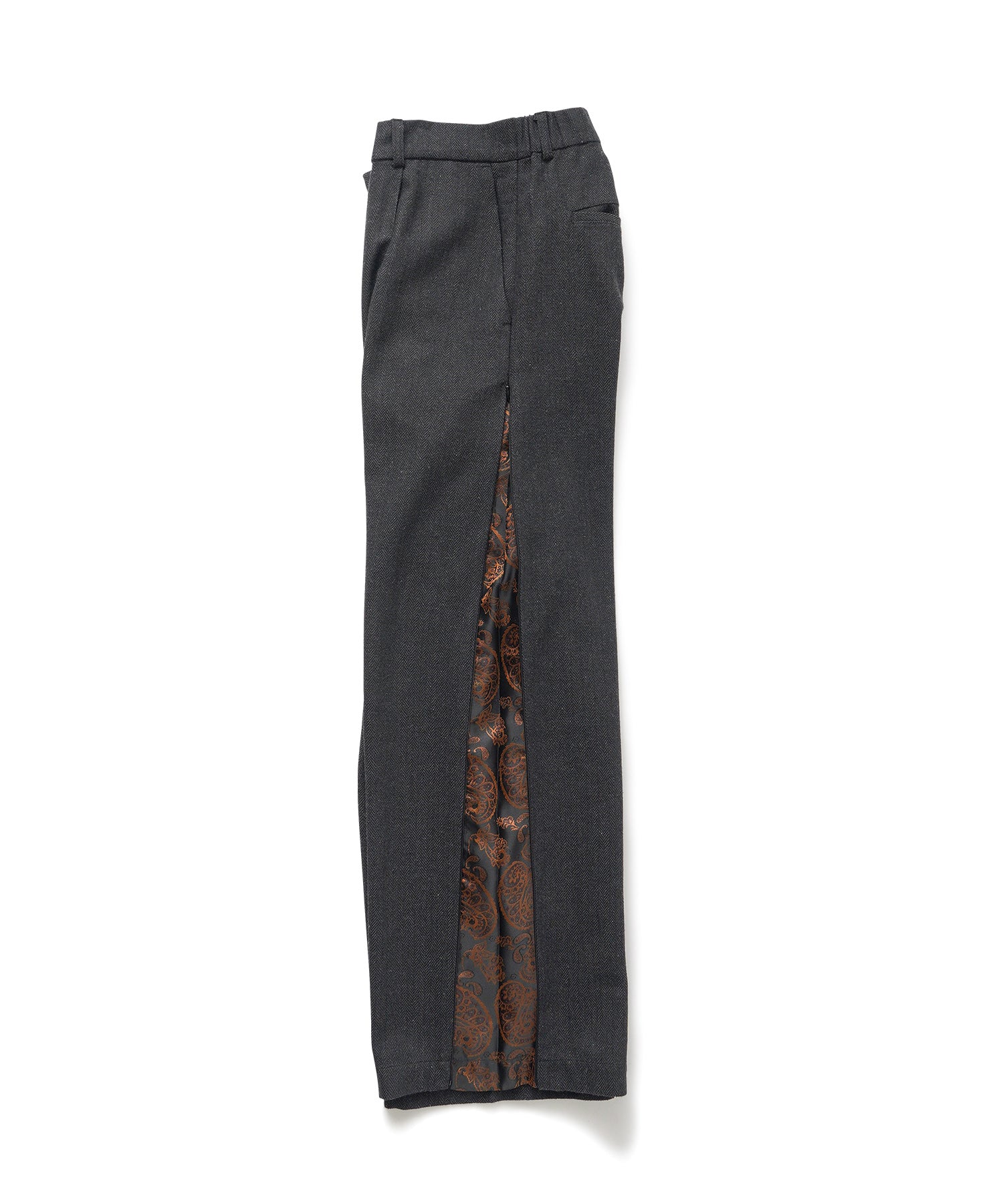 Herringbone side zip wide slacks-thumbmail-6