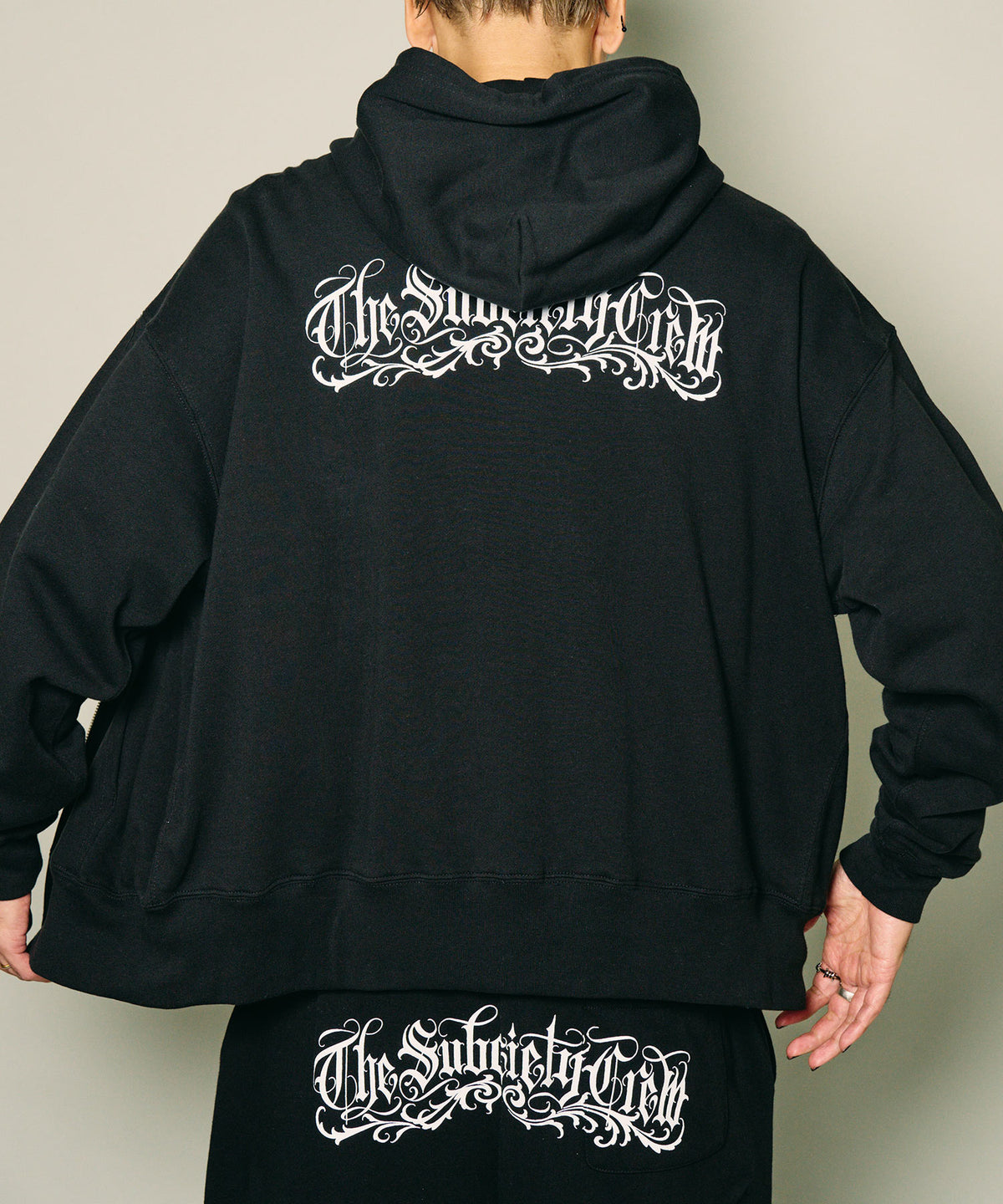 Boxy double zip up hoodie