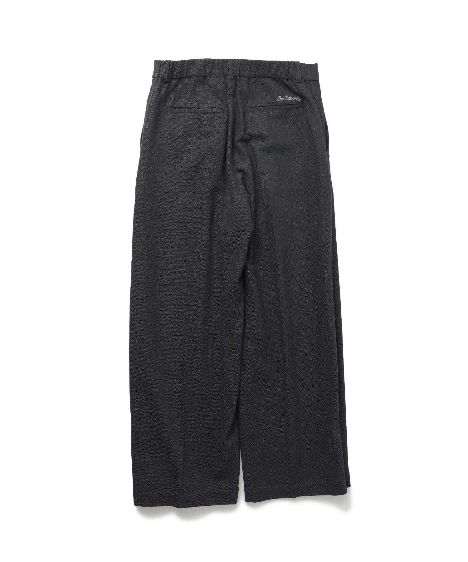 Herringbone side zip wide slacks-thumbmail-5
