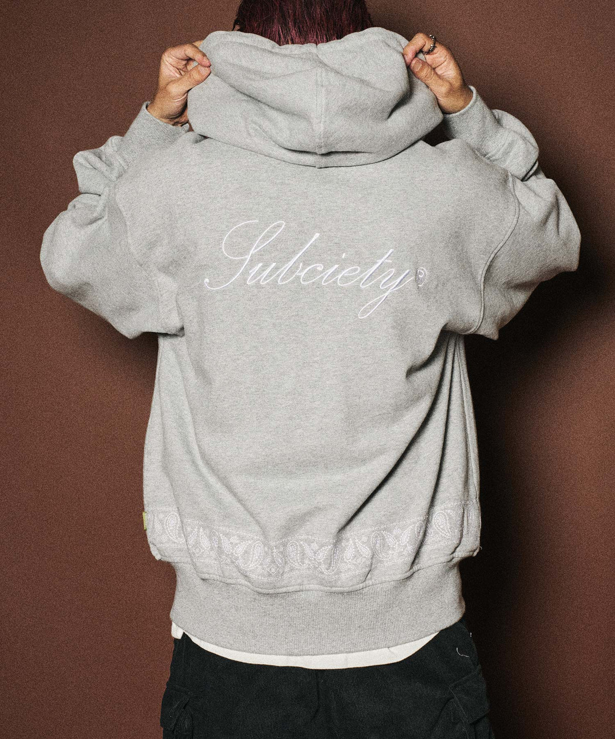 Embroidery bandanna hoodie
