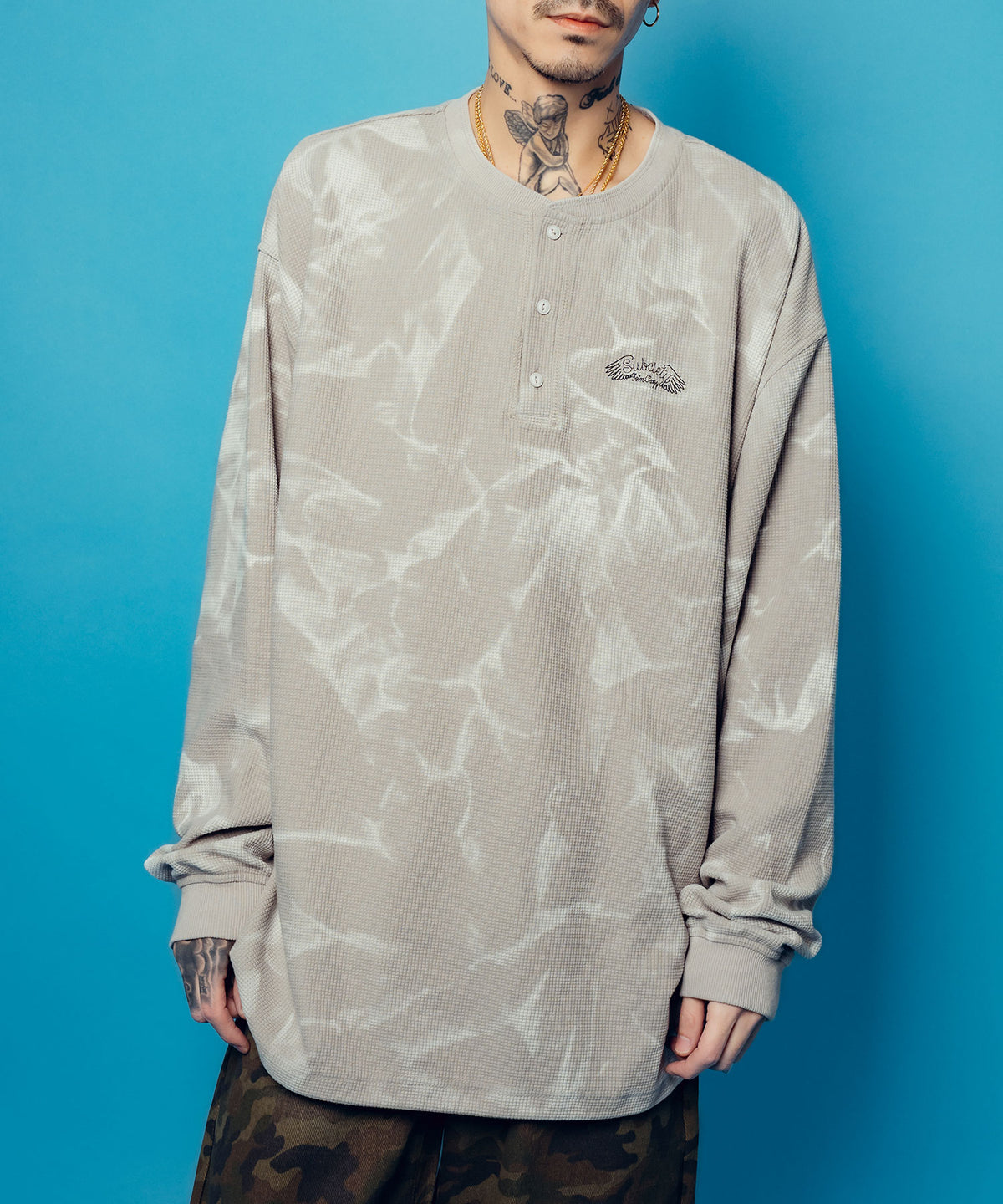Henry Neck Waffle L/S-thumbmail-3