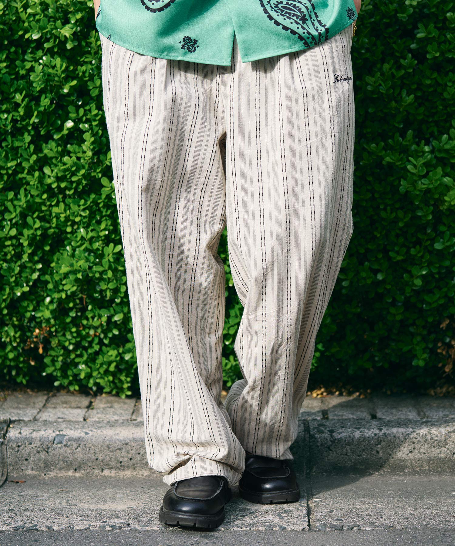 Jacquard stripe slacks