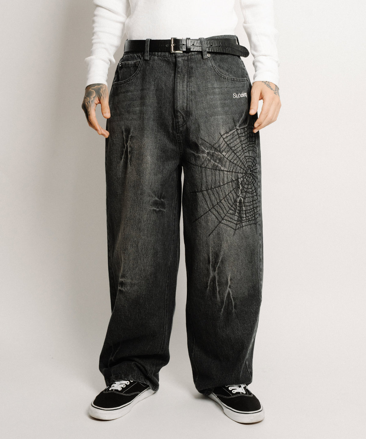 Cobweb curved denim pants-thumbmail-10