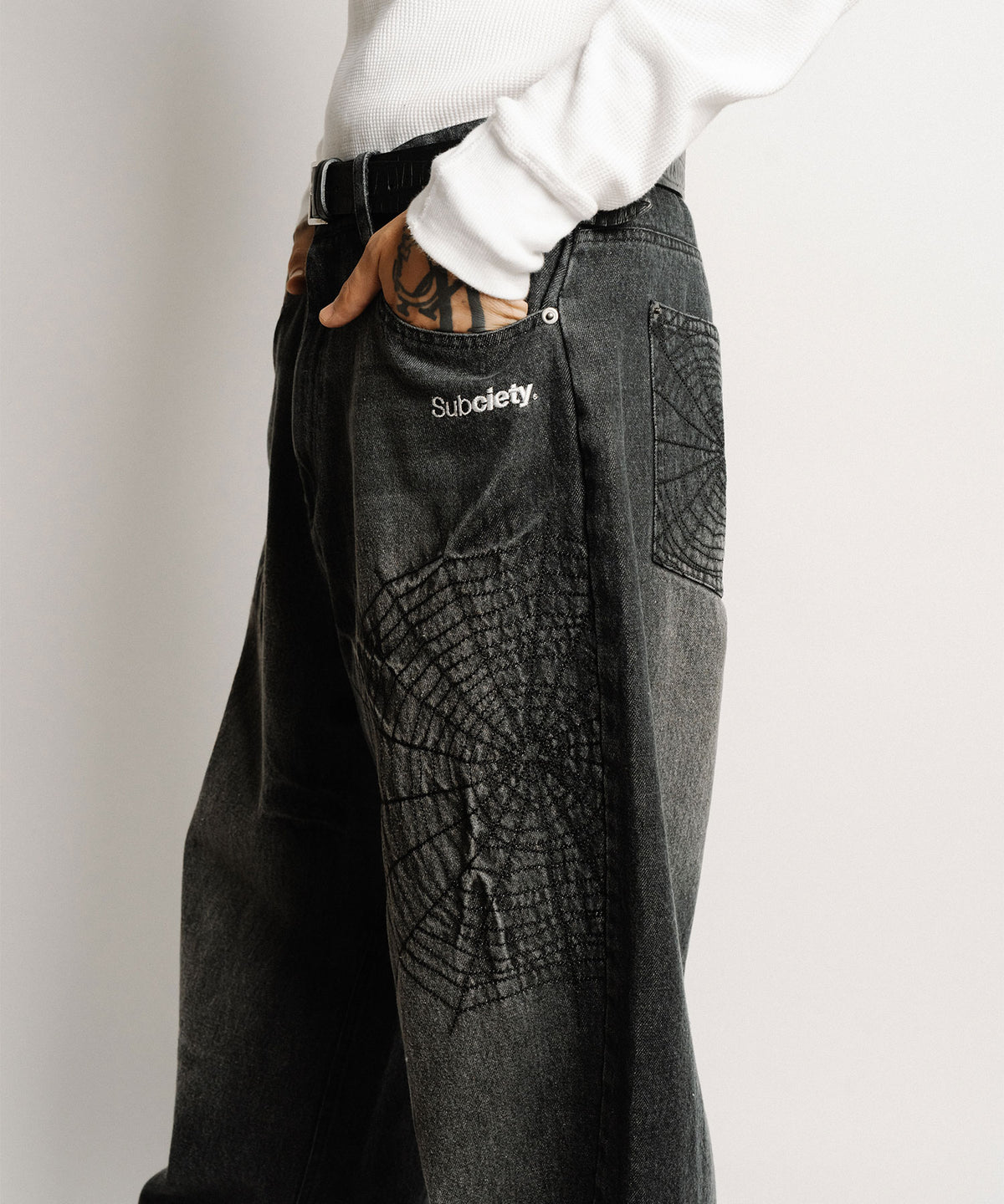 Cobweb curved denim pants-thumbmail-12