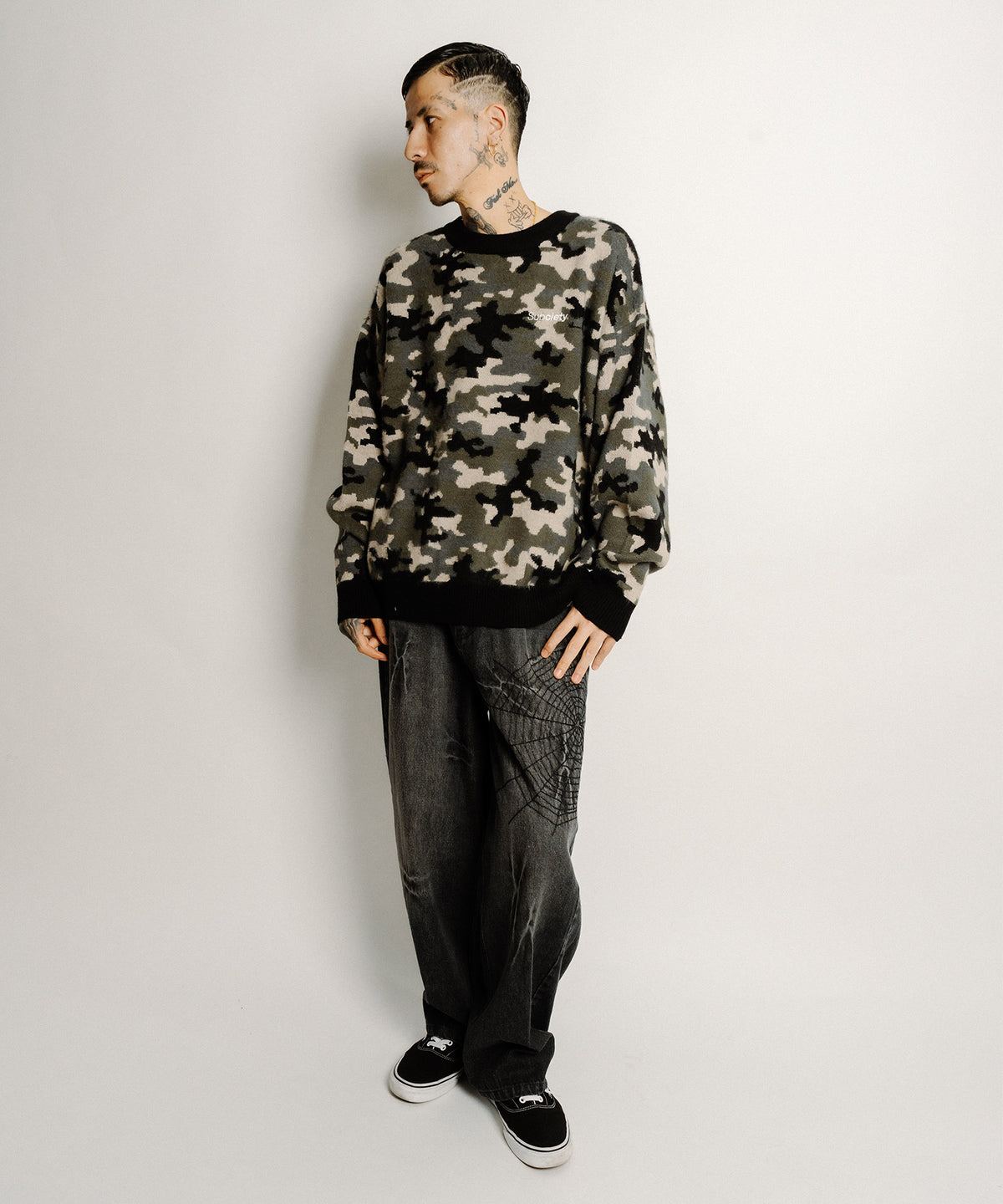 Cobweb curved denim pants-thumbmail-9