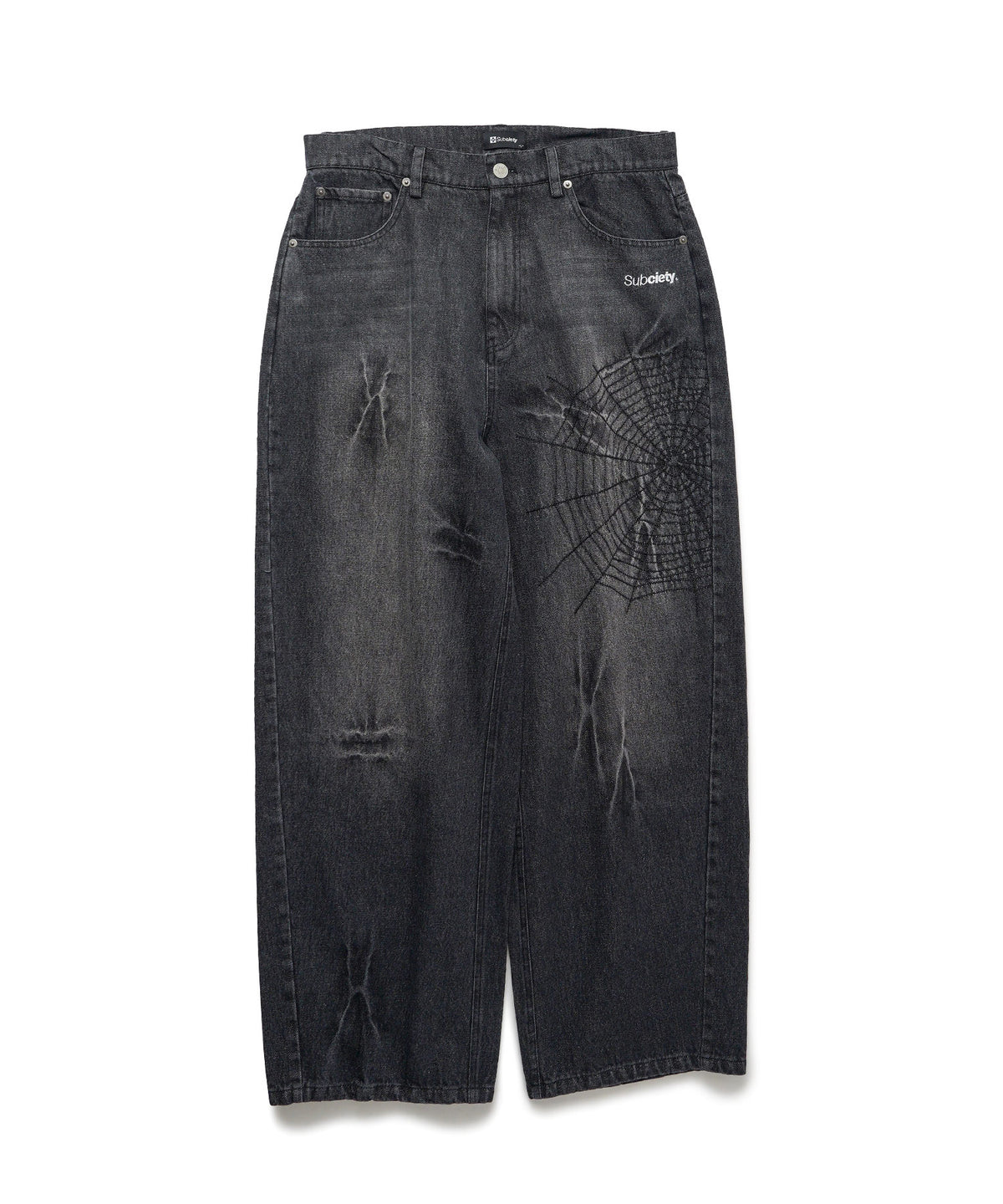 Cobweb curved denim pants-thumbmail-3