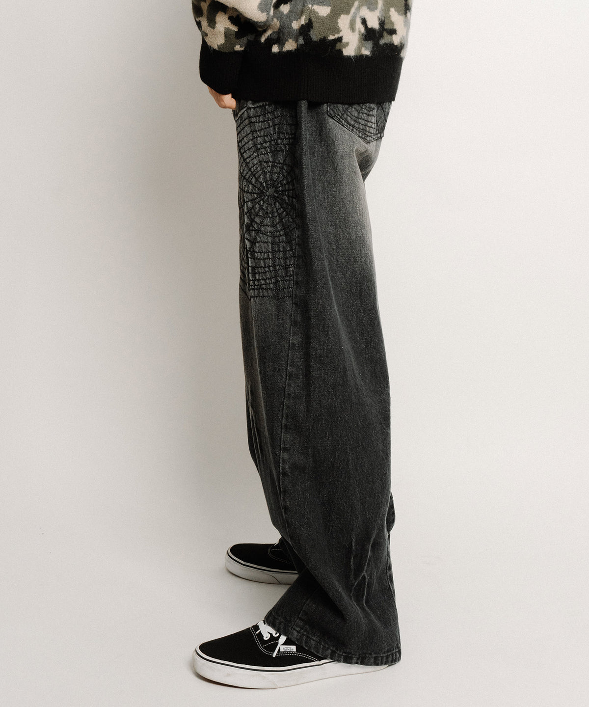 Cobweb curved denim pants-thumbmail-8