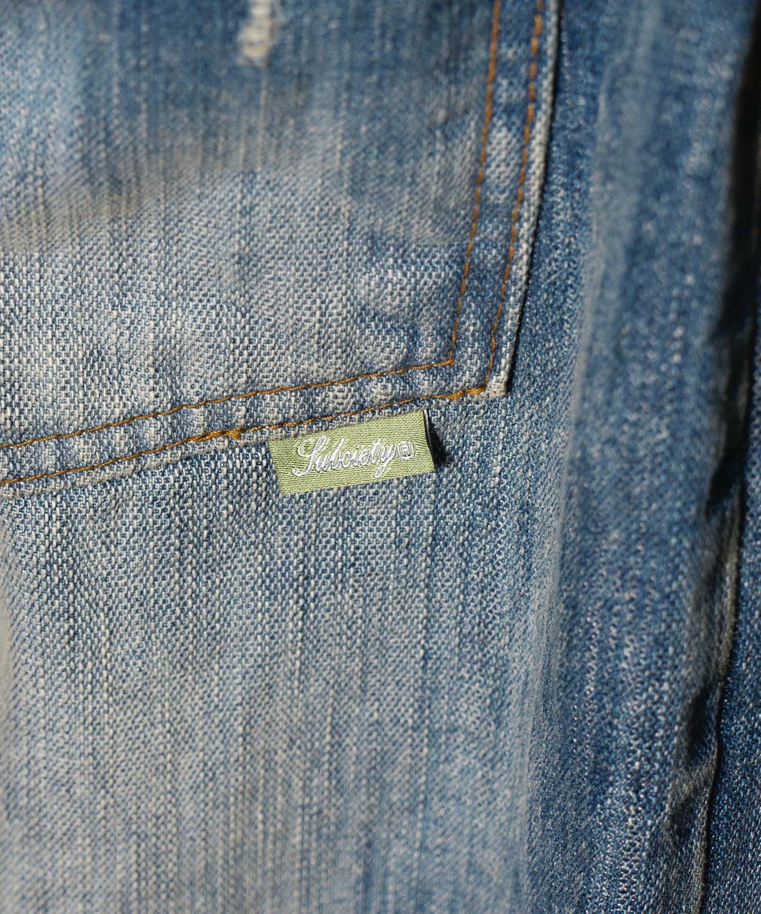 Damaged wide balloon denim pants-thumbmail-9