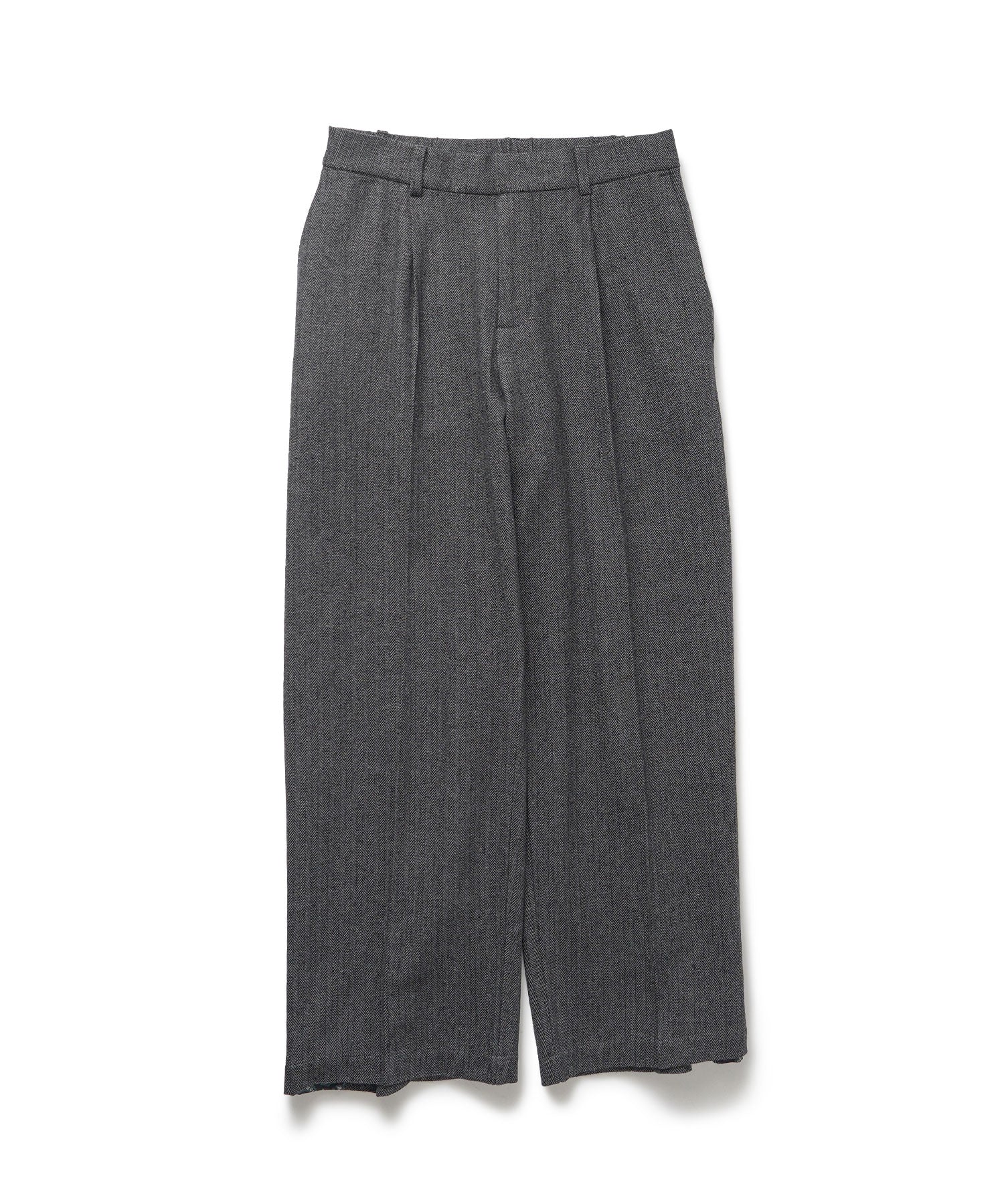 Herringbone side zip wide slacks-thumbmail-20