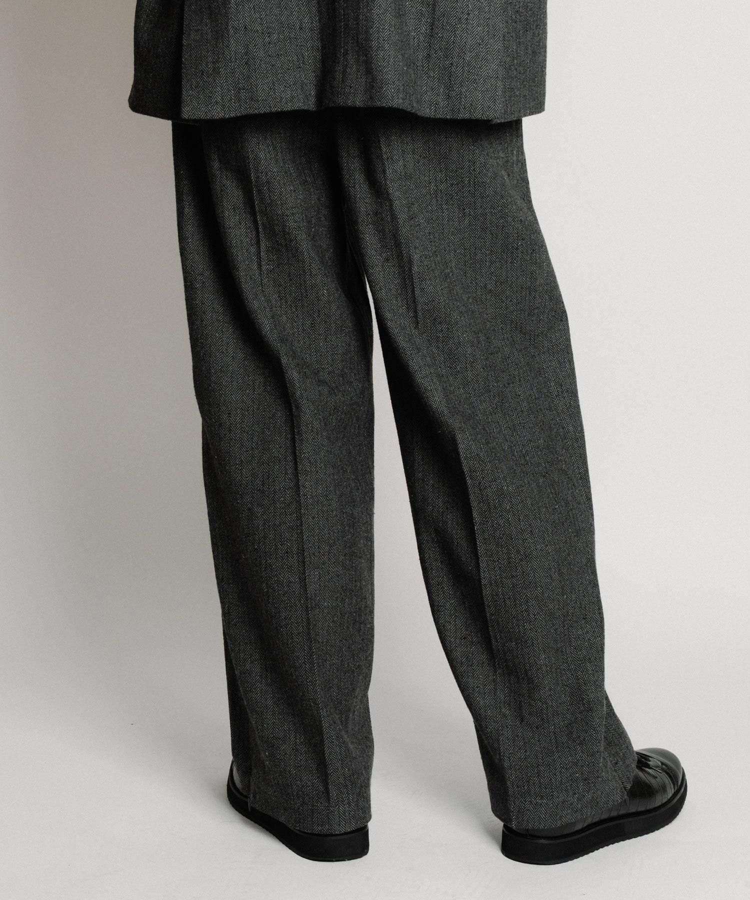 Herringbone side zip wide slacks-thumbmail-23