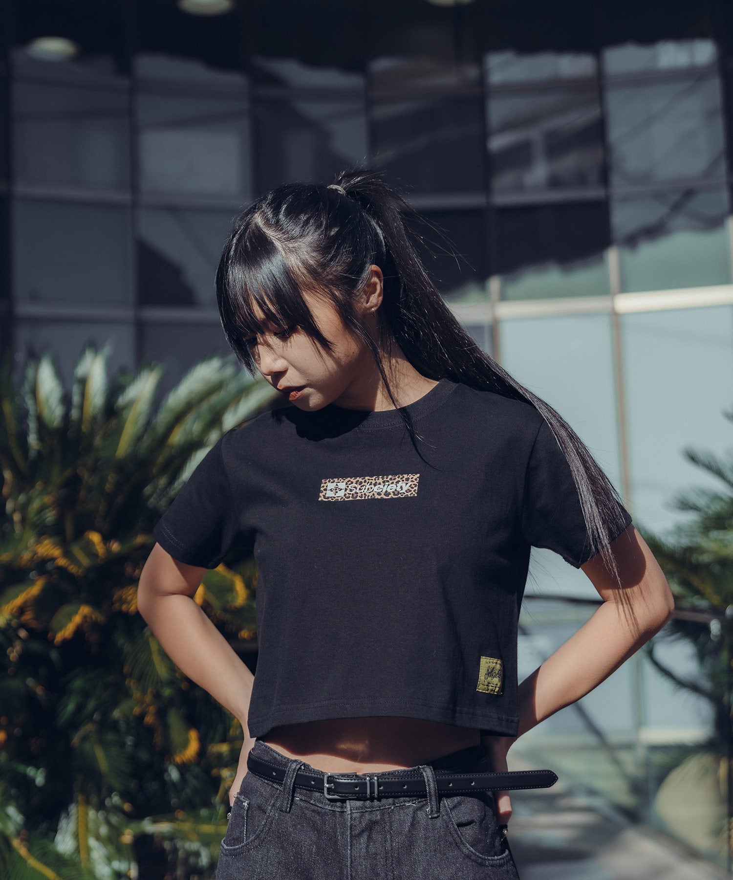 Cropped leopard box tee【WOMEN】-thumbmail-16