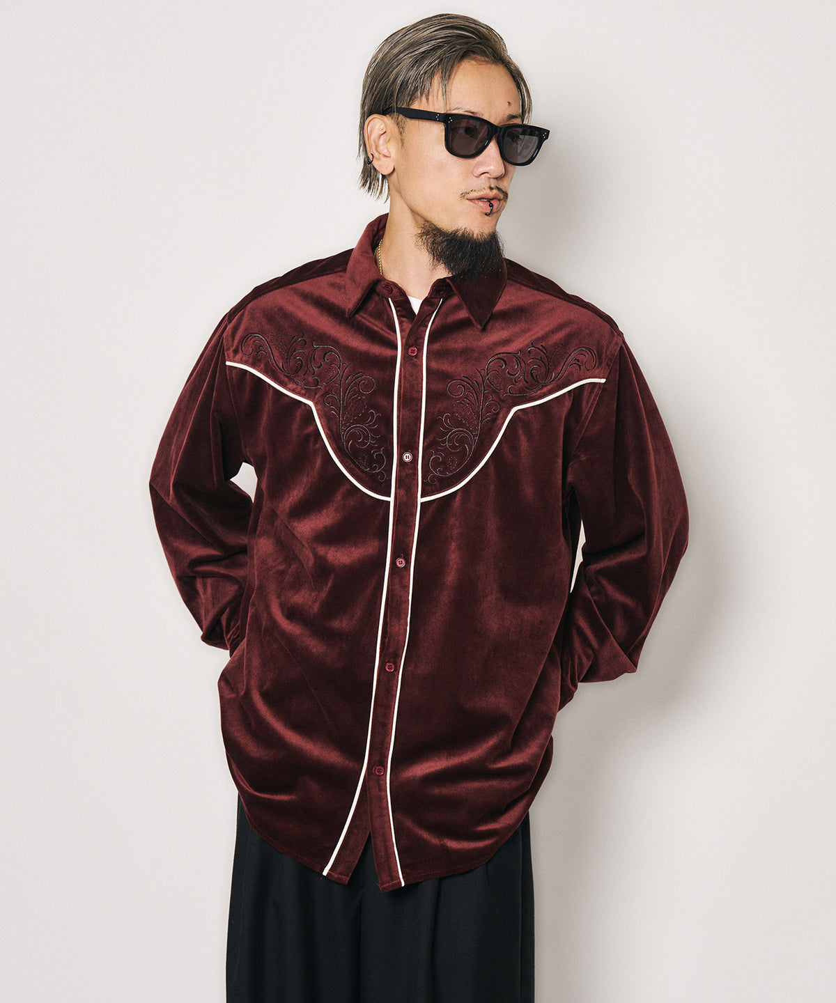 Embroidered velour western shirt-thumbmail-14