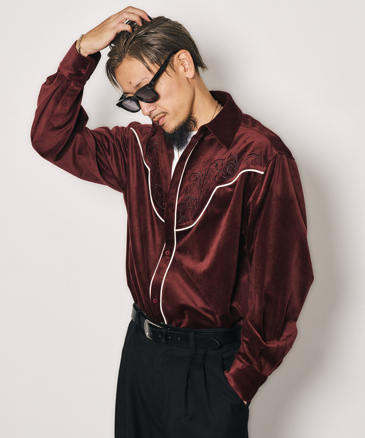 Embroidered velour western shirt-thumbmail-17