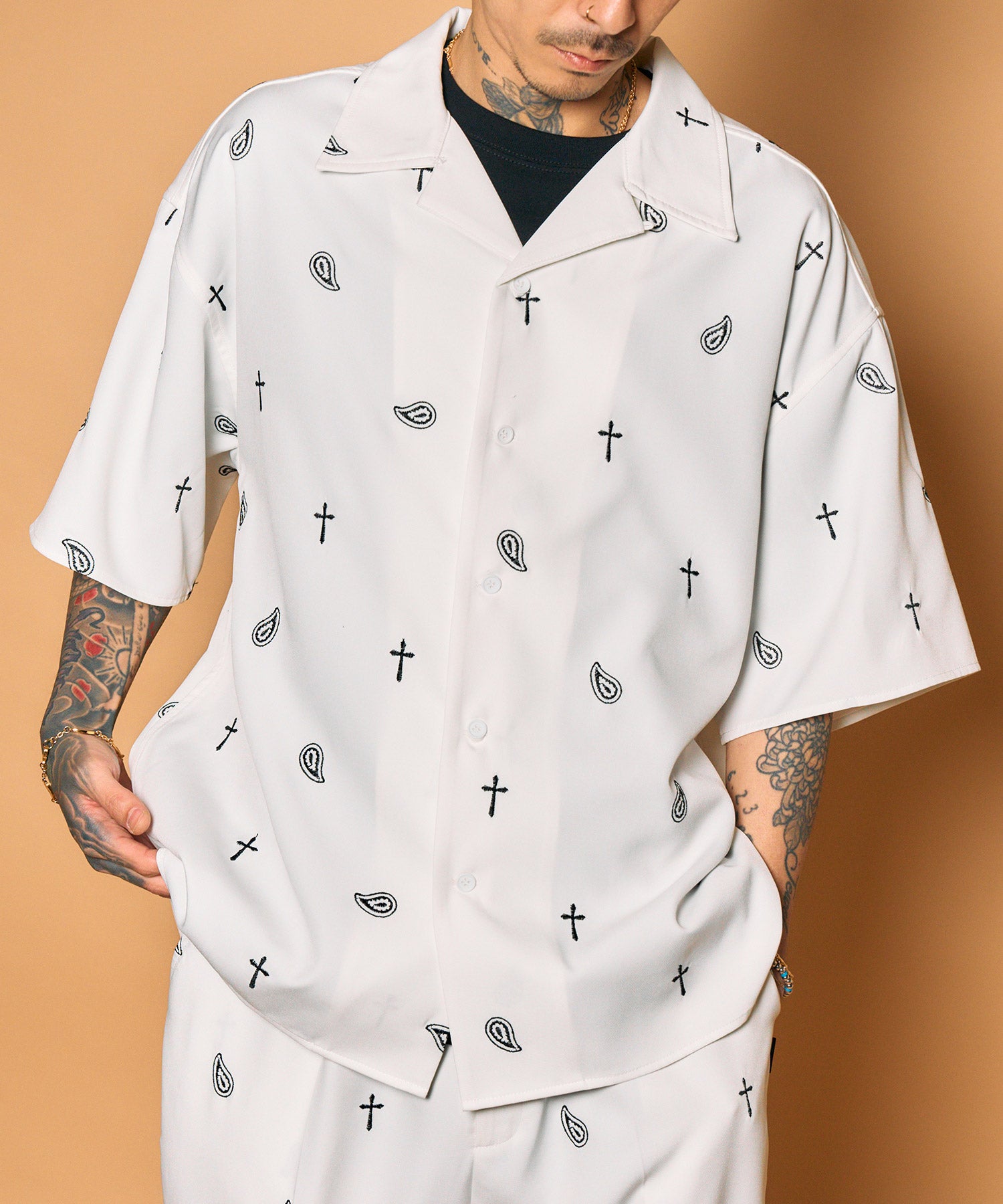 All-over embroidered shirt