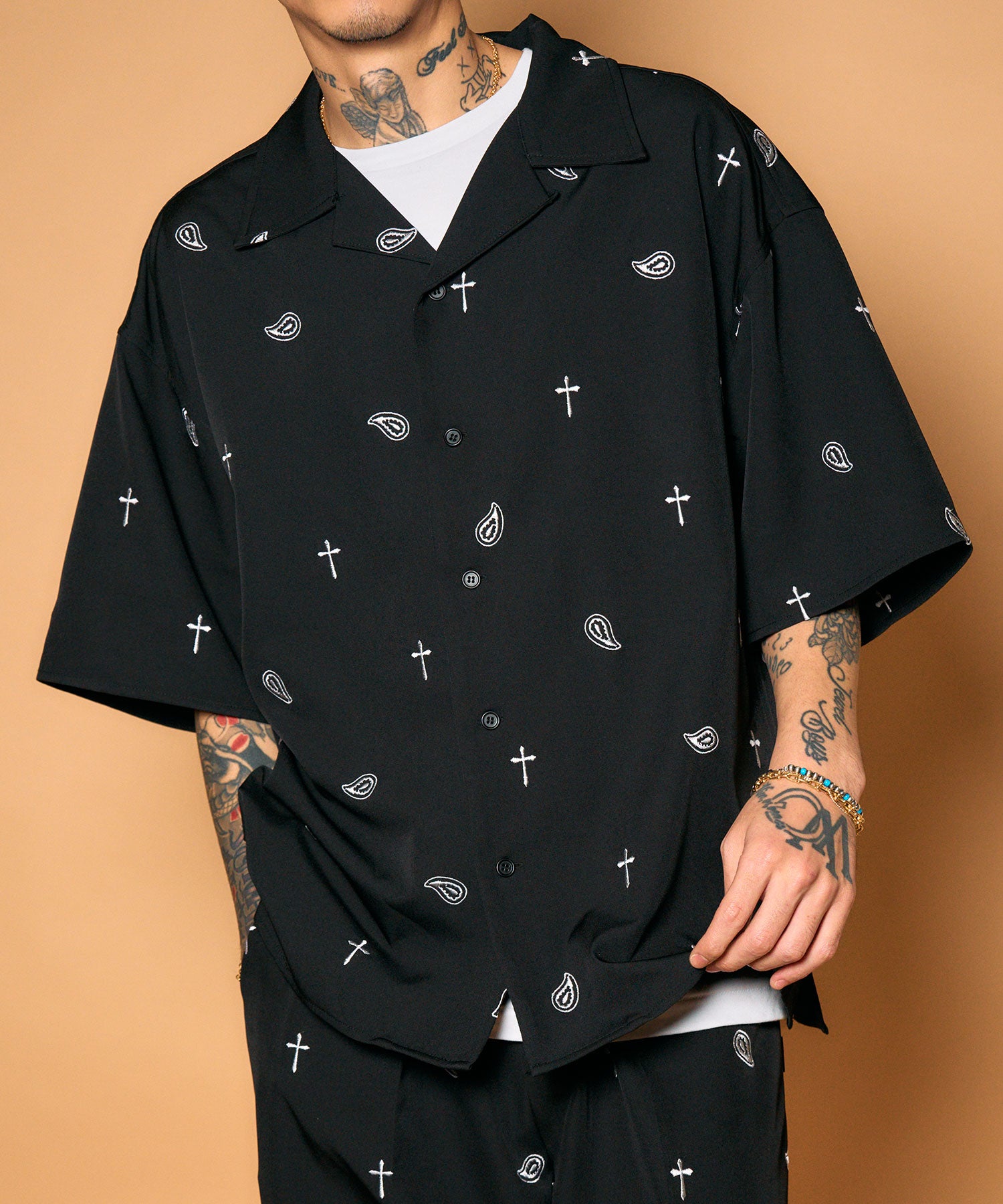 All-over embroidered shirt