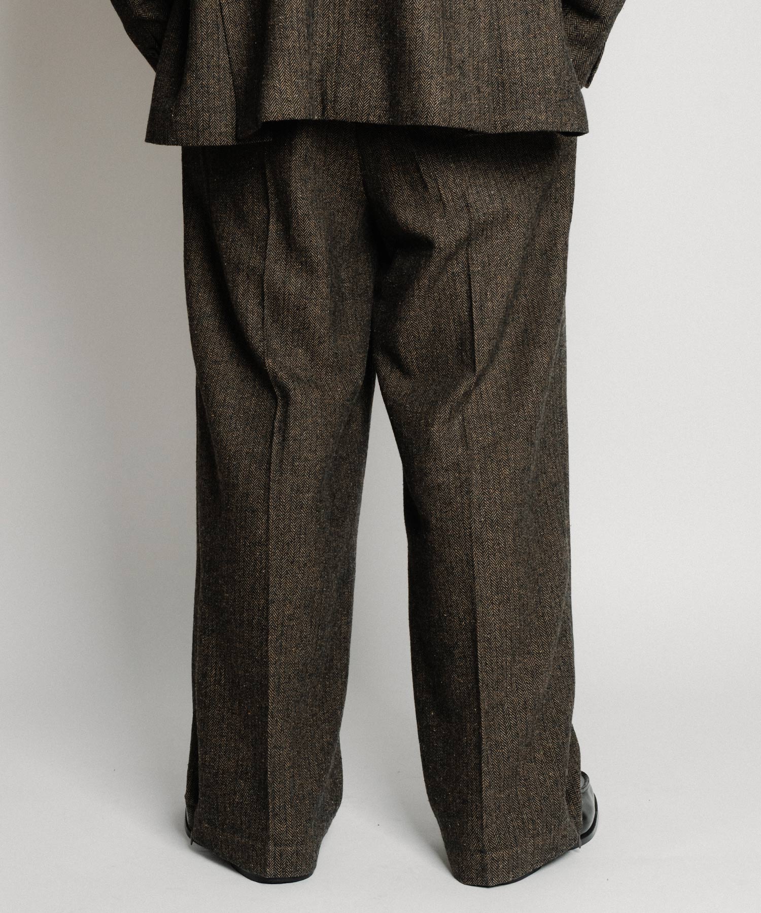 Herringbone side zip wide slacks-thumbmail-36