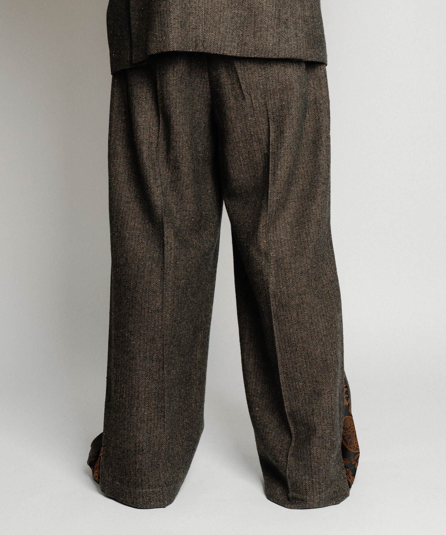 Herringbone side zip wide slacks-thumbmail-40