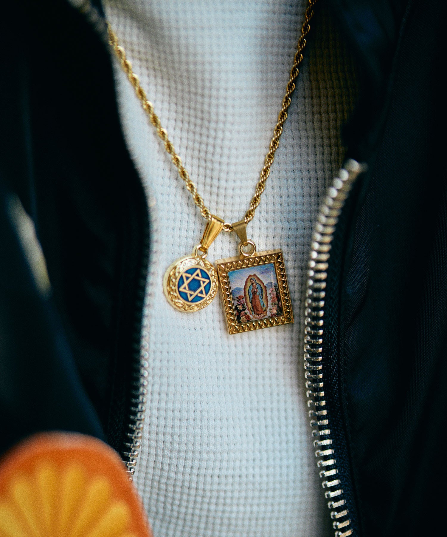 Epoxy brass necklace