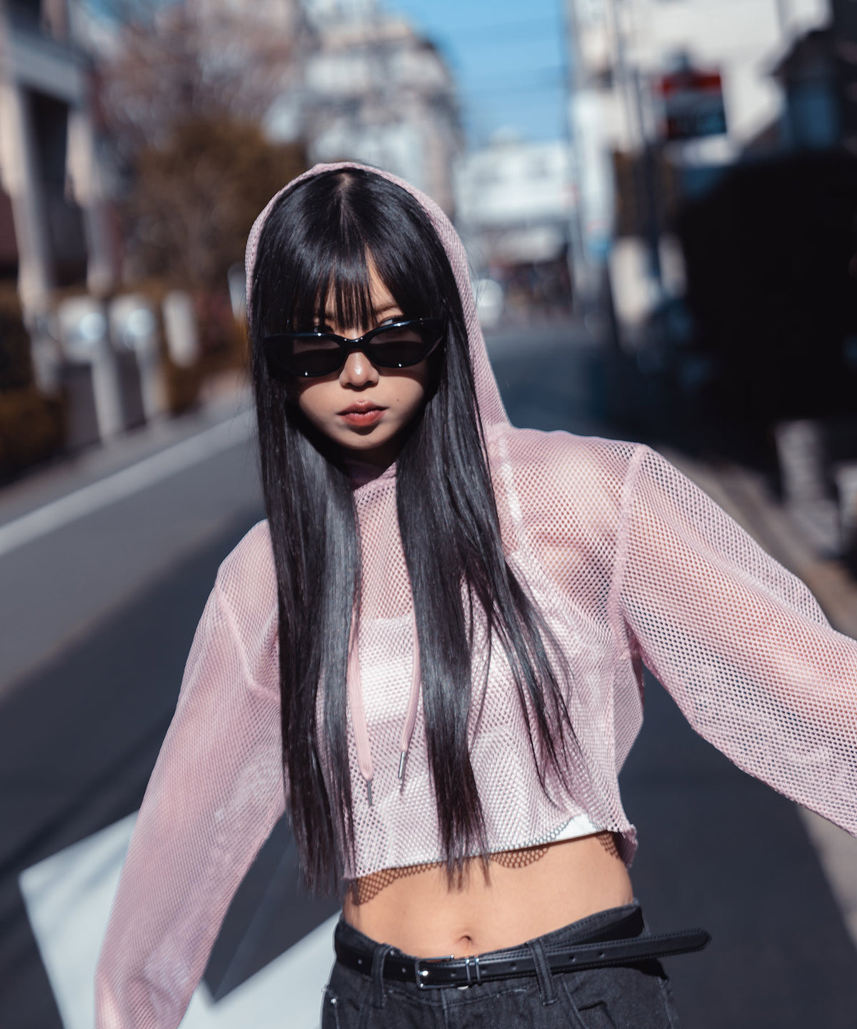 Hexagon mesh hoodie【WOMEN】-thumbmail-3