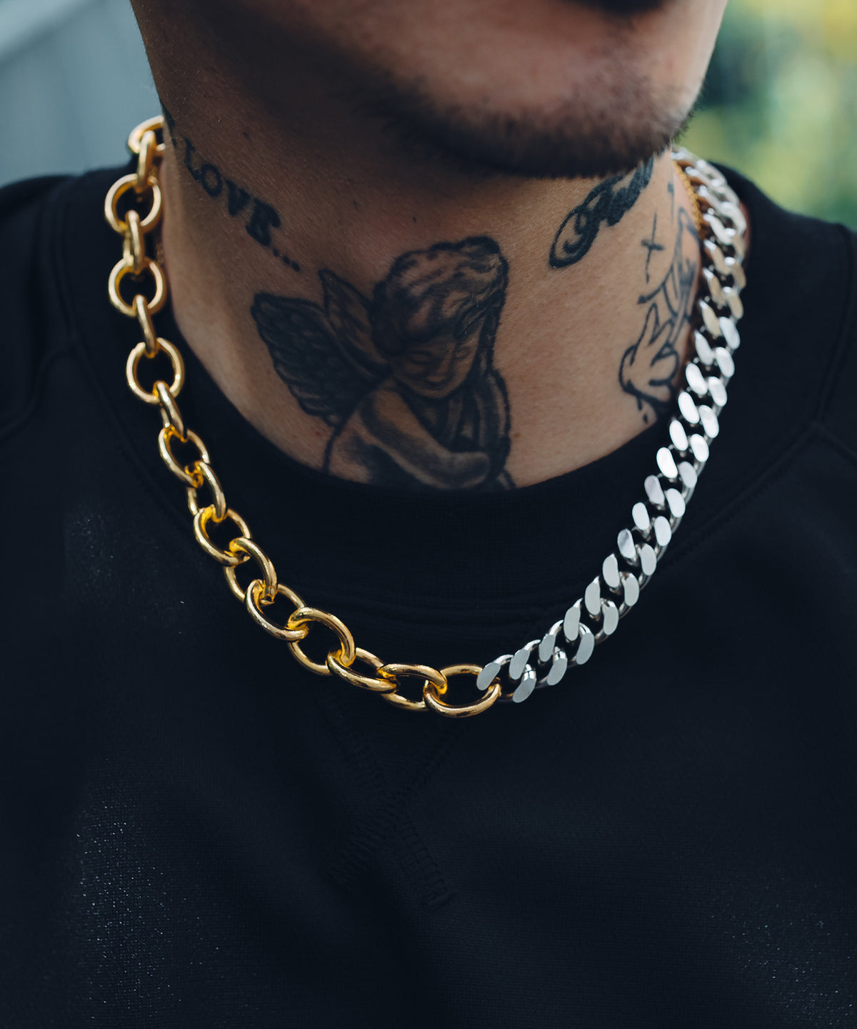 Thick combi chain necklace-thumbmail-8