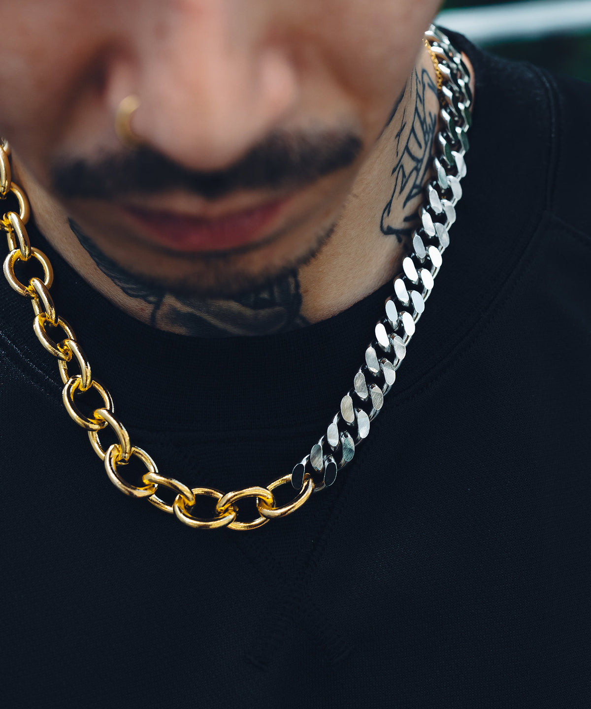 Thick combi chain necklace-thumbmail-11