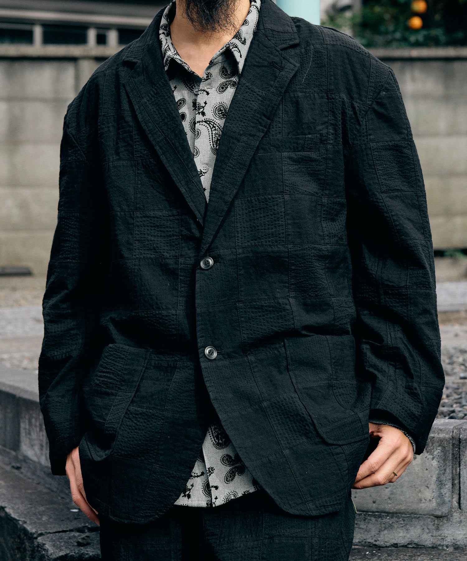 Patchwork tailored jacket