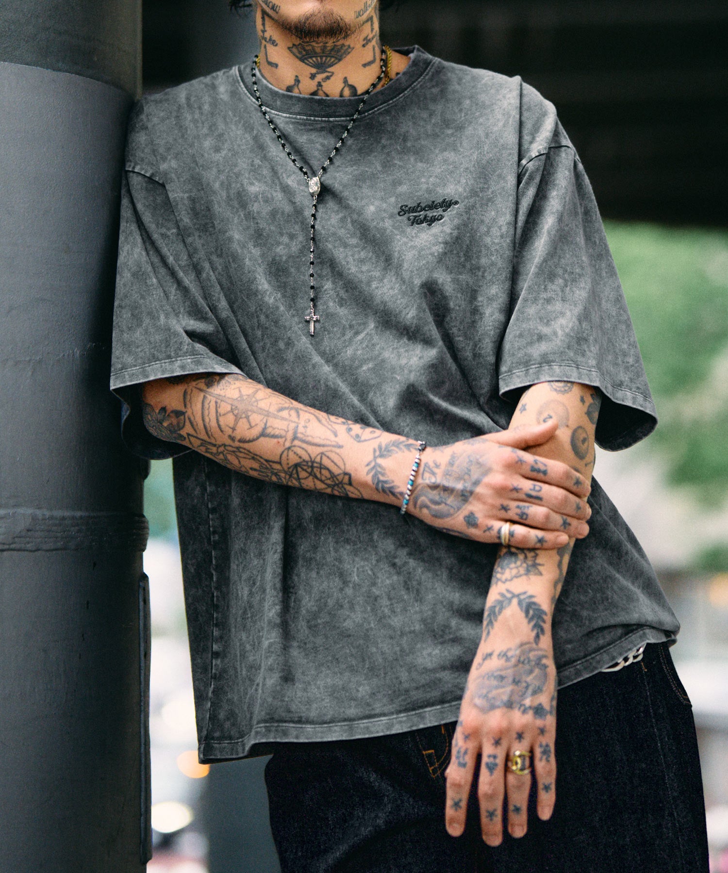 Acid wash tee