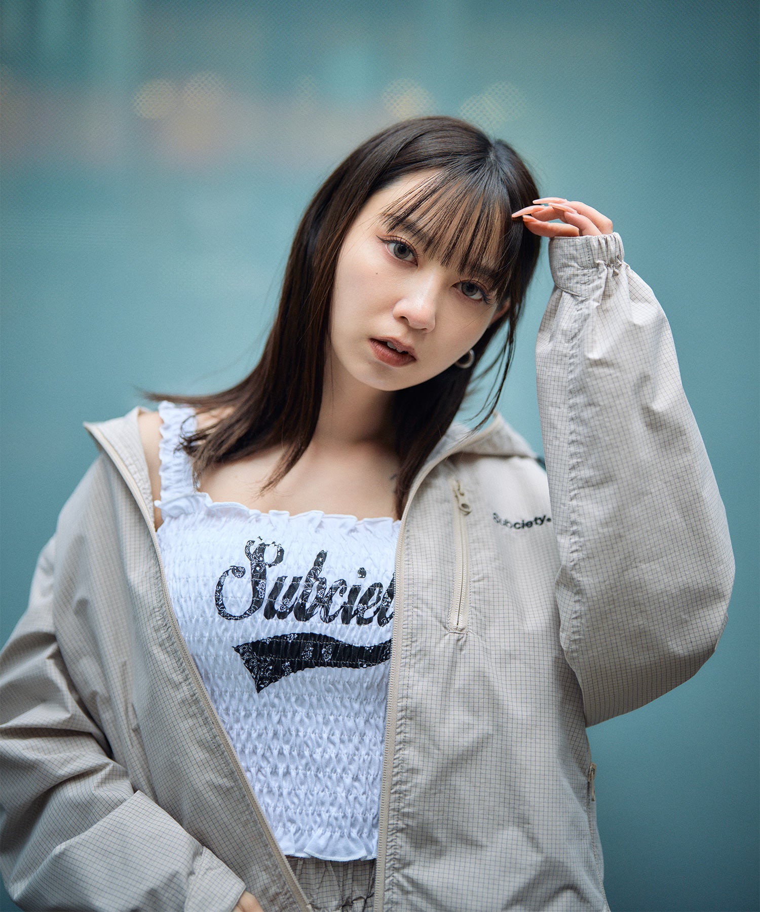 【WOMEN】Graph check hoodie-thumbmail-1