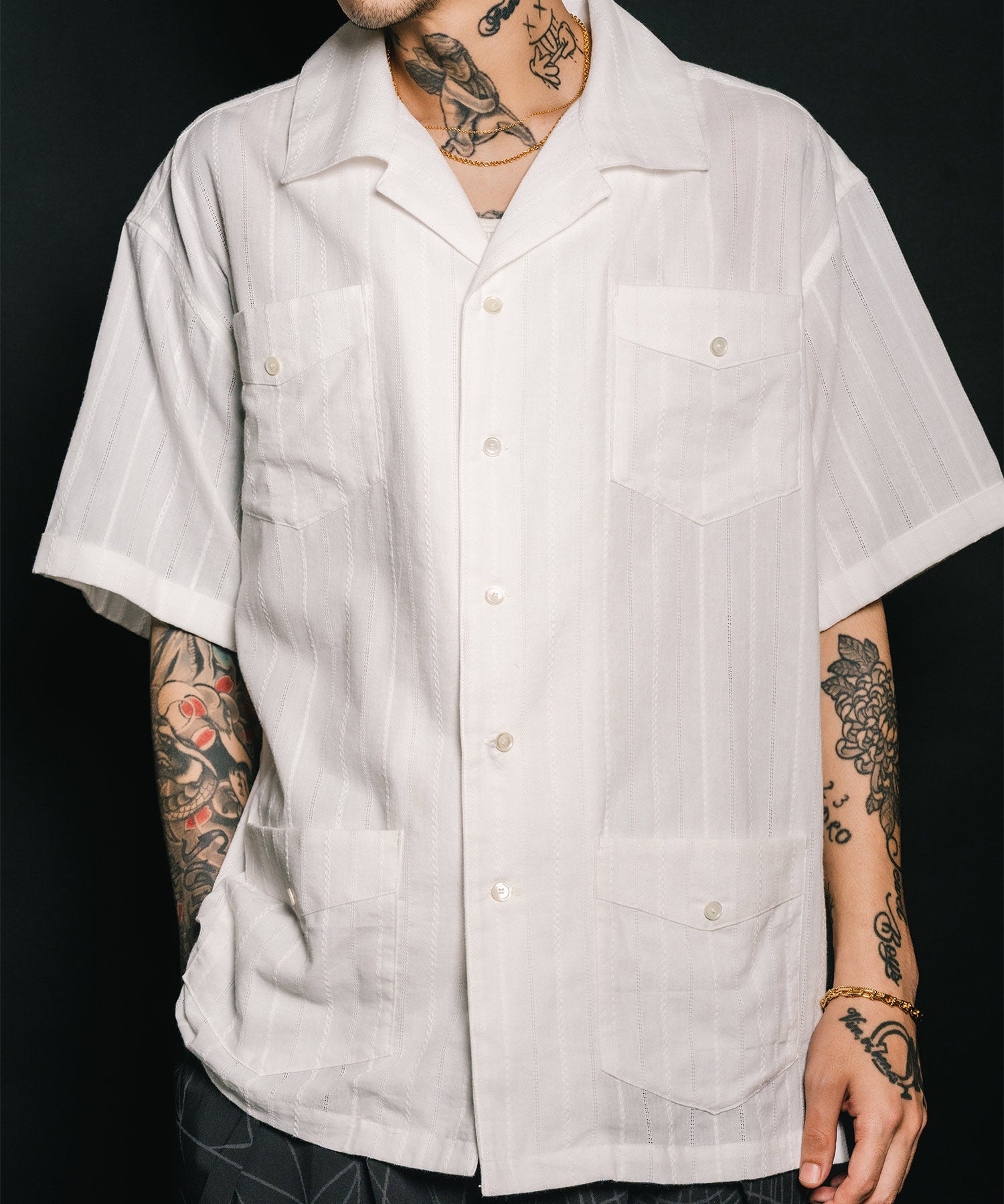 Leno cloth guayabera shirt