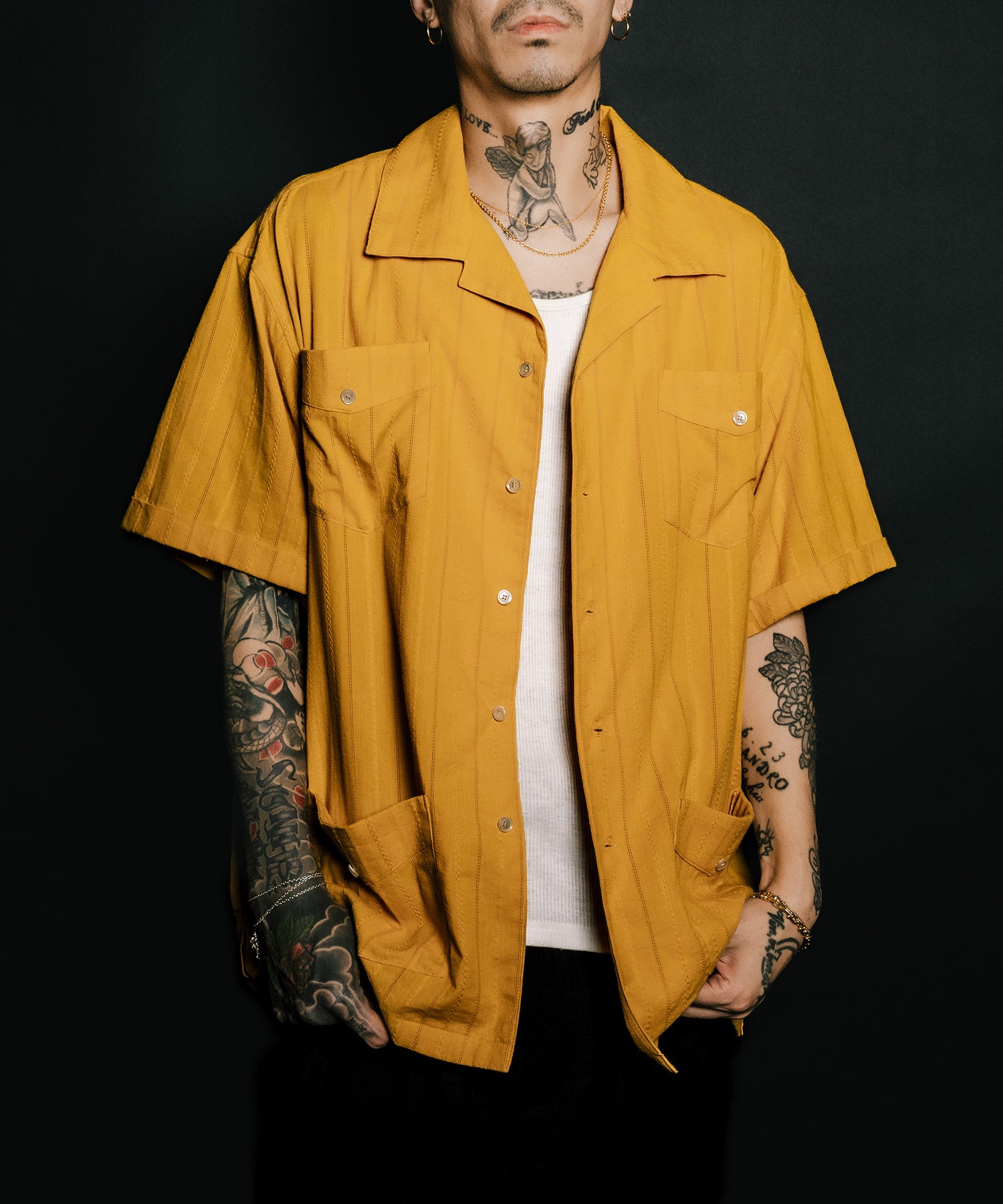 Leno cloth guayabera shirt