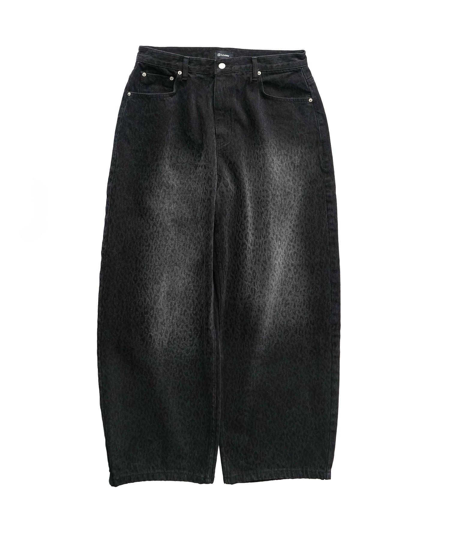 Leopard black denim pants