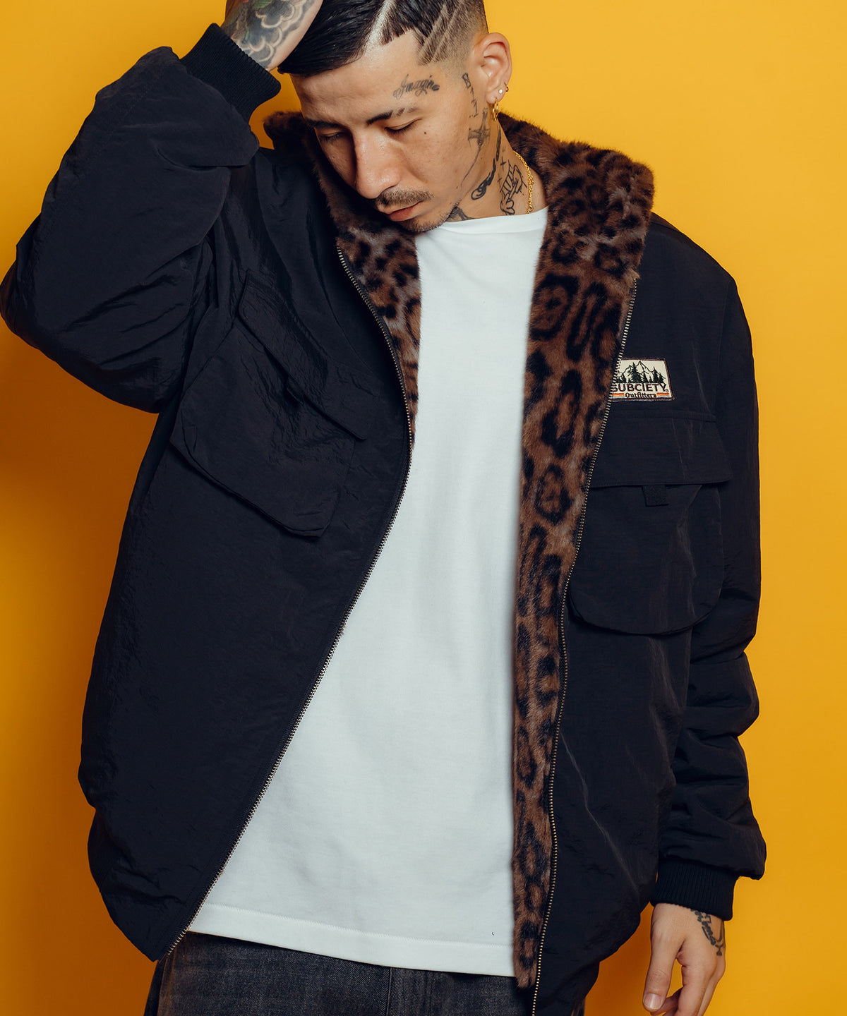 Reversible Nylon Faux Fur Blouson-thumbmail-6