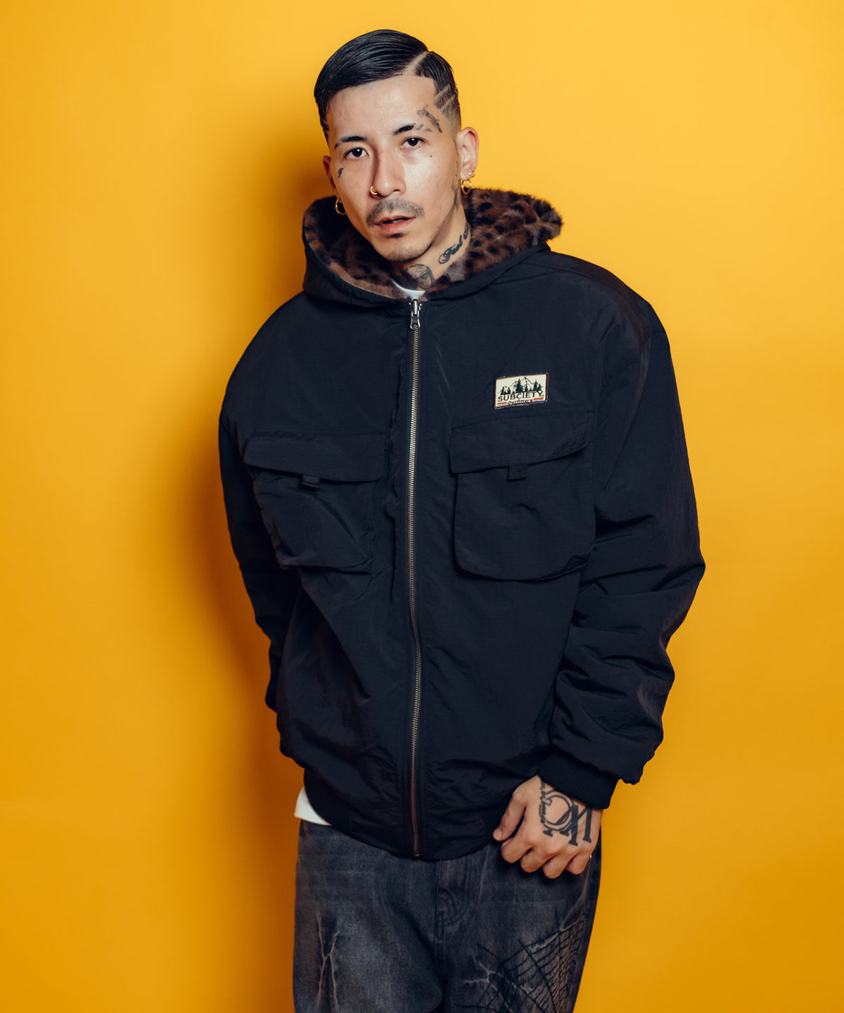 Reversible Nylon Faux Fur Blouson-thumbmail-8