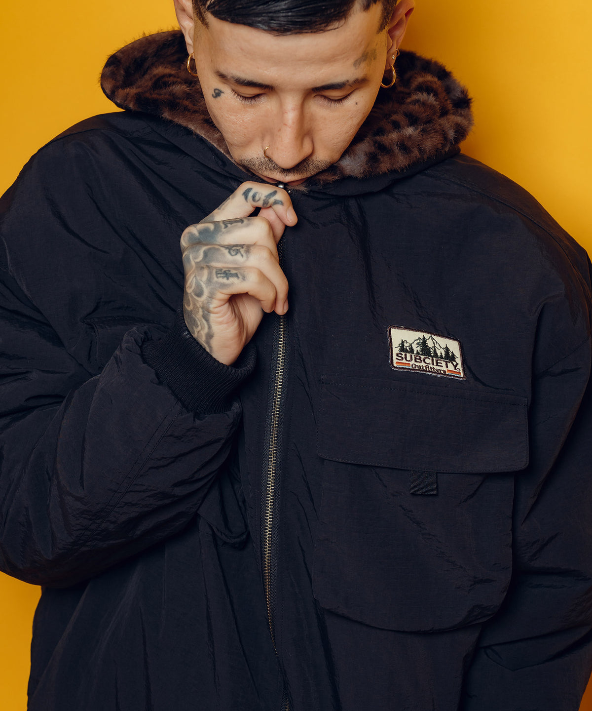 Reversible Nylon Faux Fur Blouson-thumbmail-10