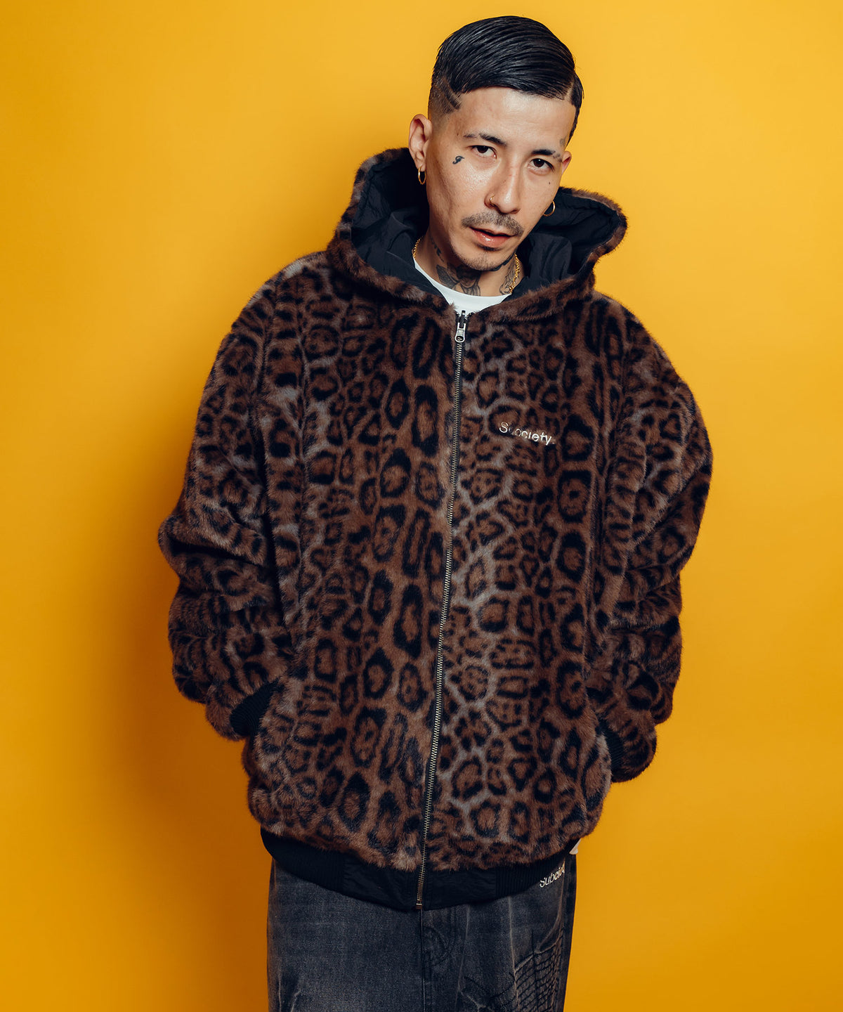 Reversible Nylon Faux Fur Blouson-thumbmail-11