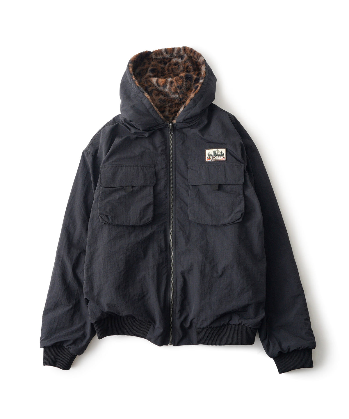Reversible Nylon Faux Fur Blouson-thumbmail-4